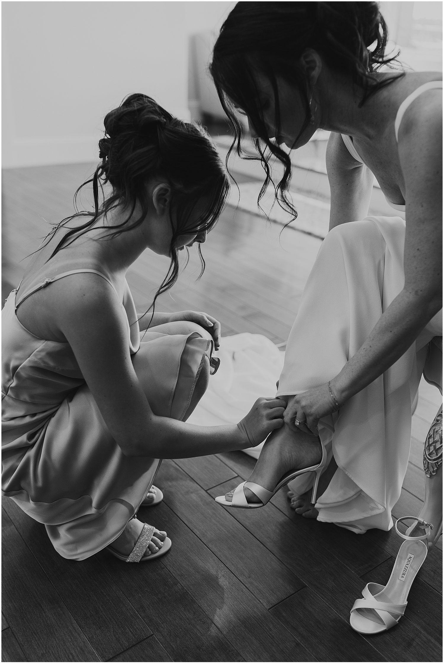 Bride getting ready for NH wedding