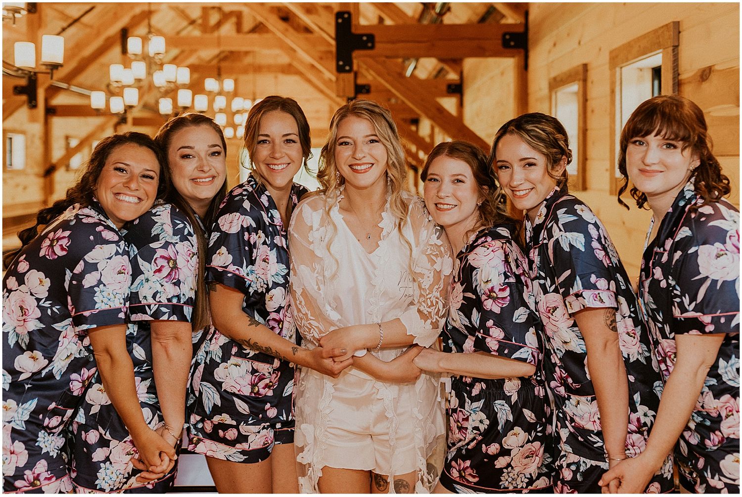 NH Spring wedding bridesmaids getting ready