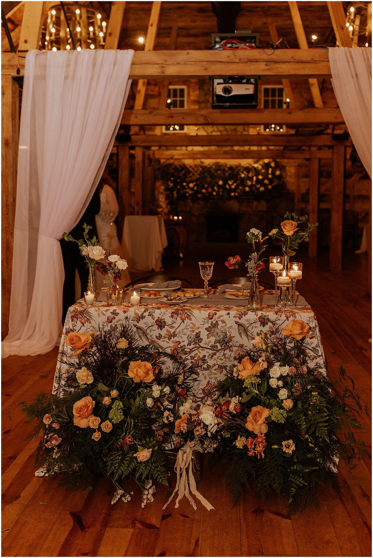 Sweetheart table decor at NH wedding