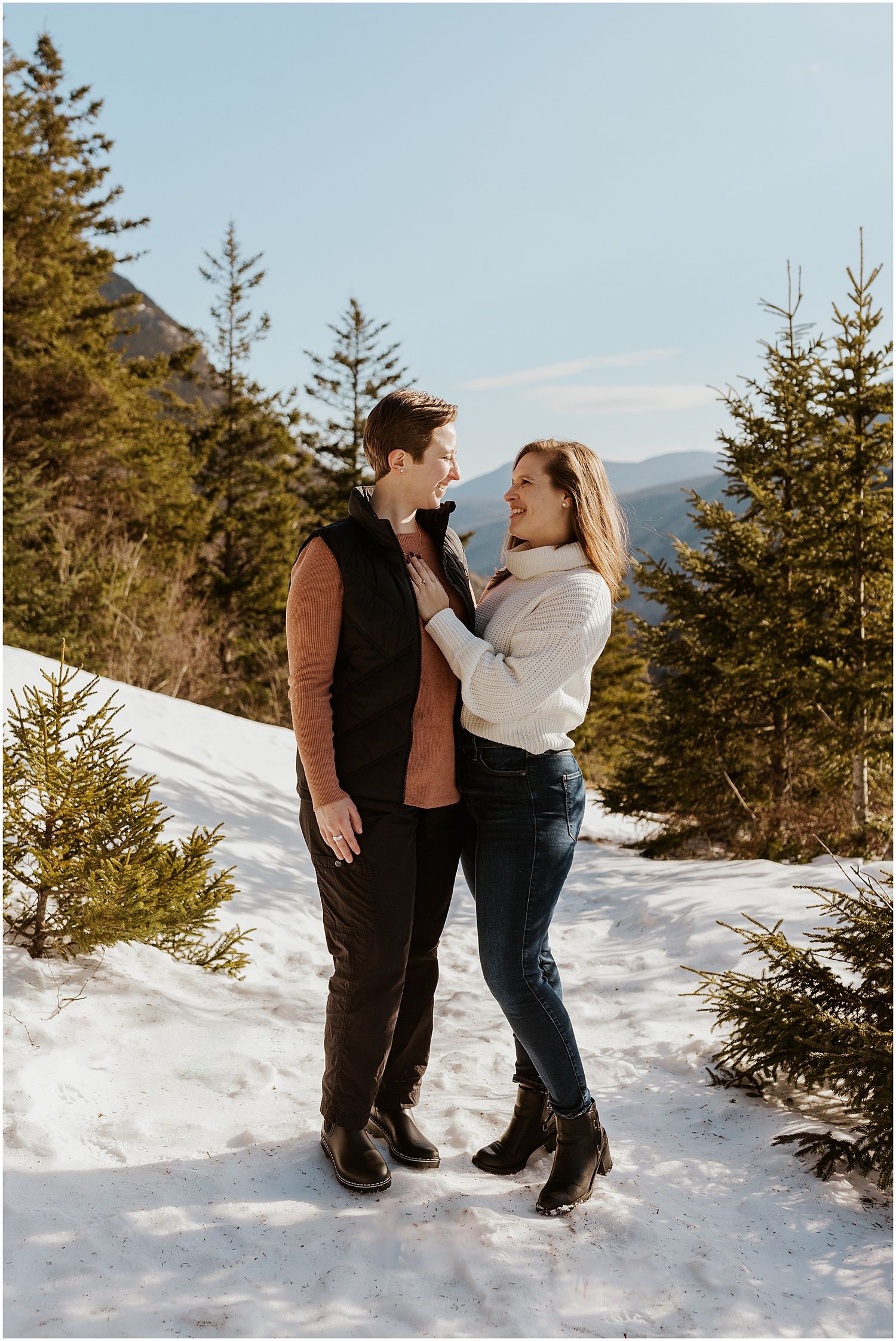 engagement photo session in white mountains nh