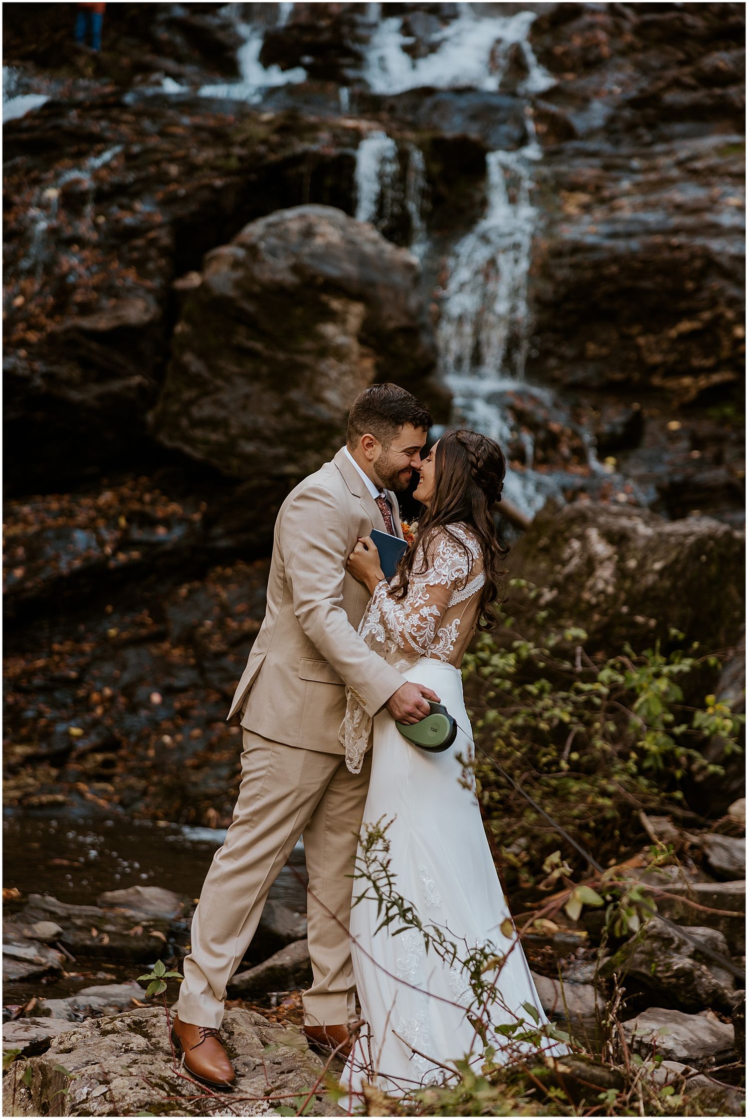 Bride and groom at their NH wedding in nature Robin Easler Photography