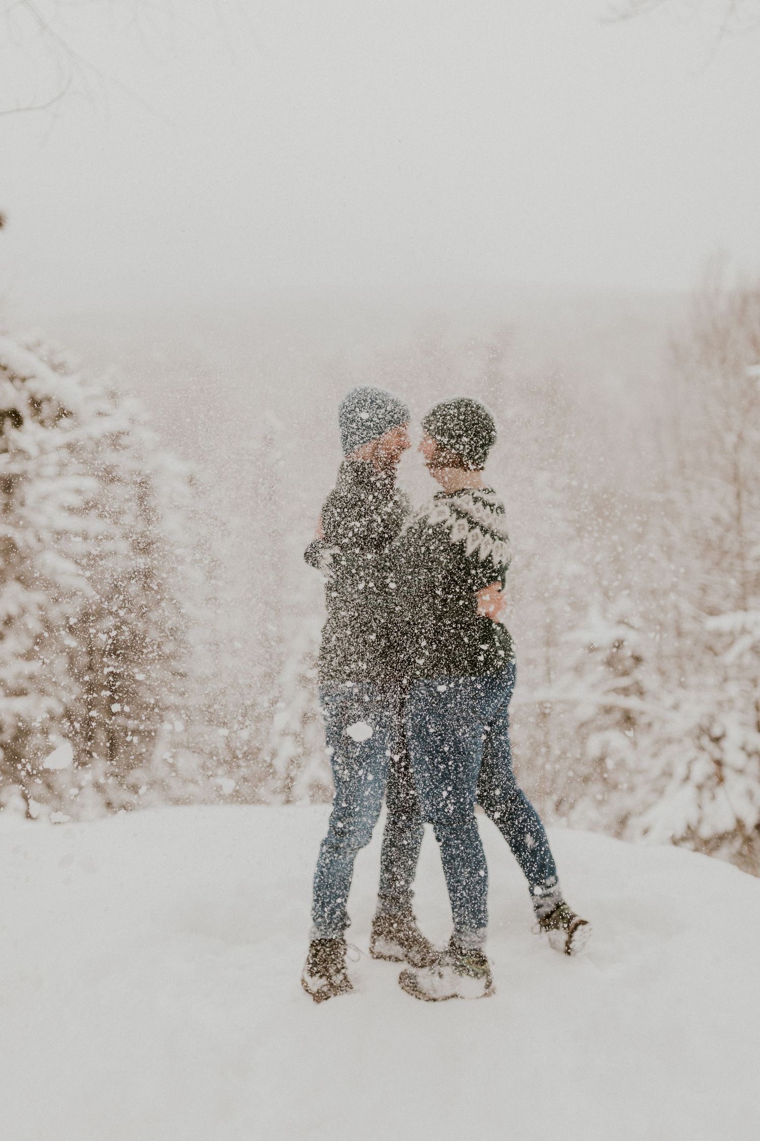 Taylor and Ken snuggling up together in a White Mountain National Forest Shelter while hiking the Flume Gorge in NH.