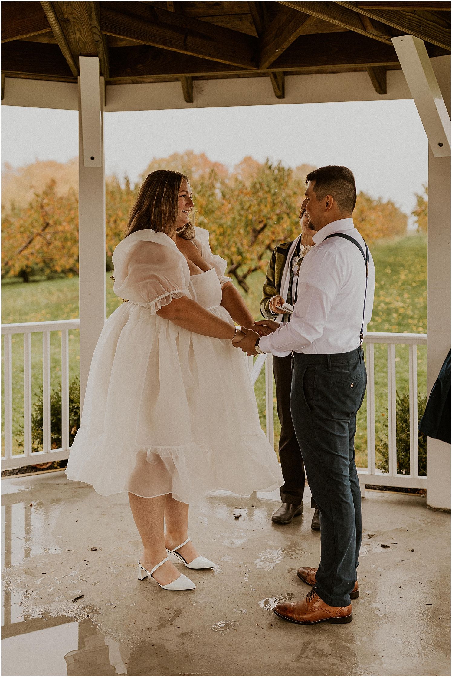 Intimate elopement ceremony New England