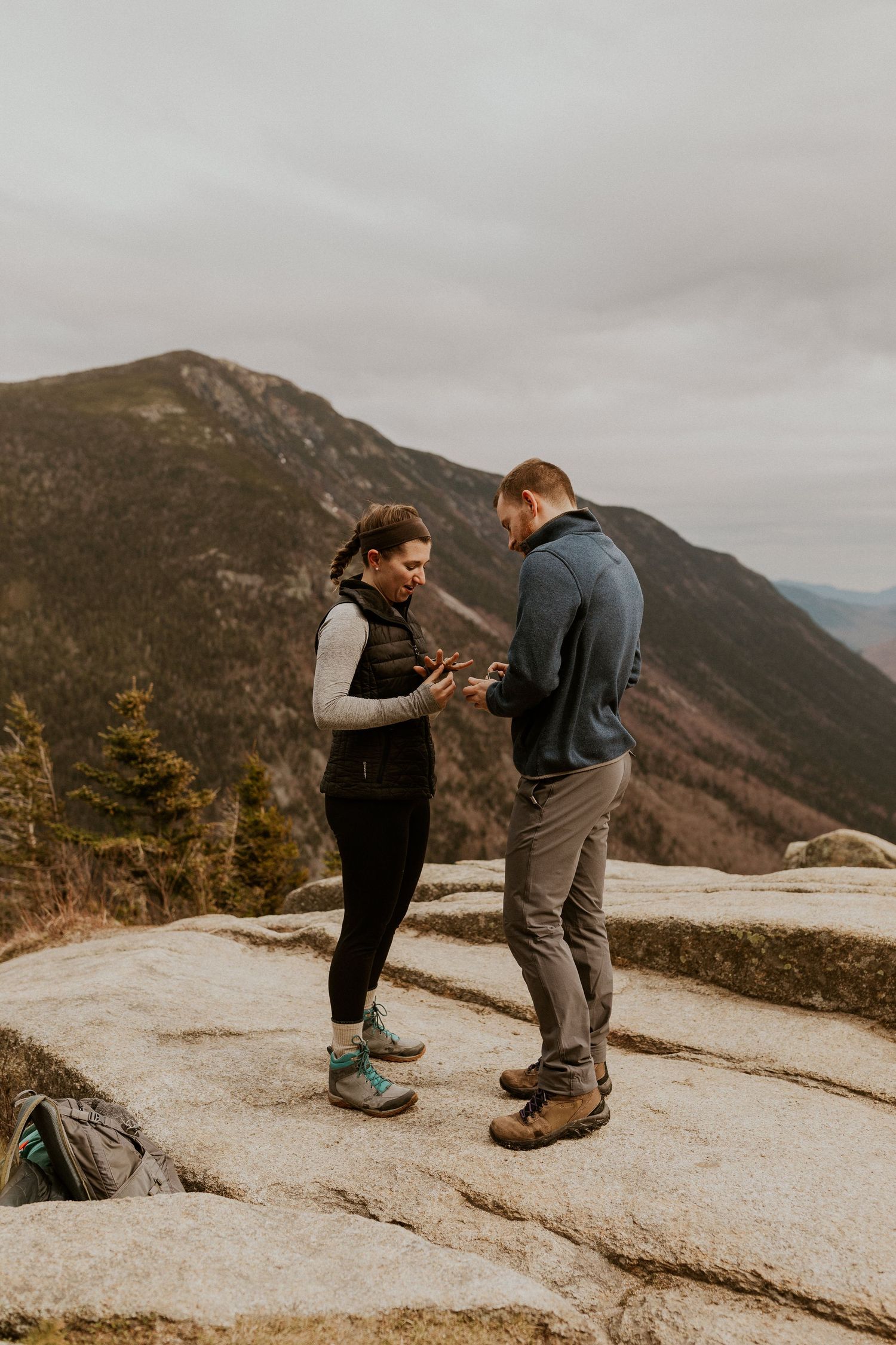 Proposal on the summit of Mount Willard in the White Mountains of New Hampshire.