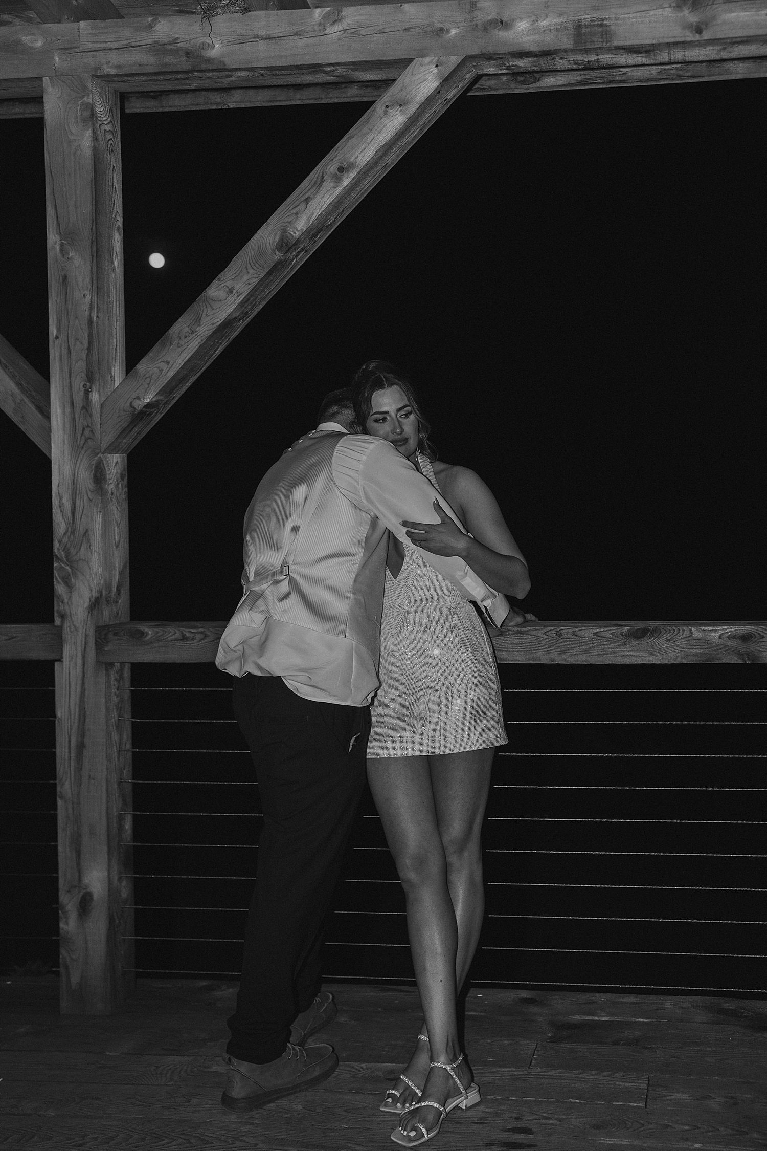 Bride and groom outside at their NH wedding reception