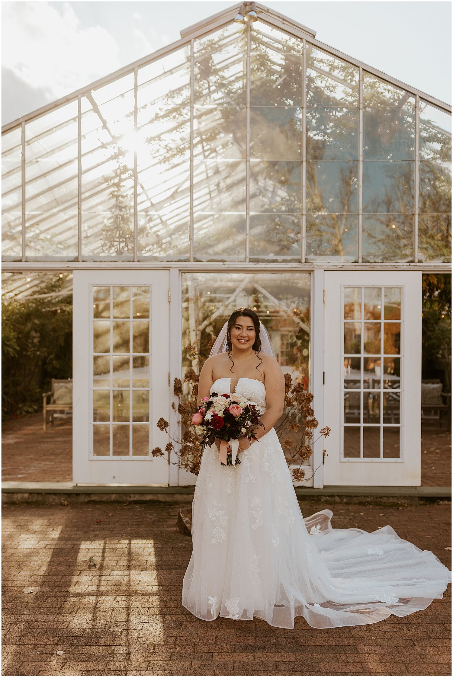 Bride at her wedding ceremony at the Barn on the Pemi in NH