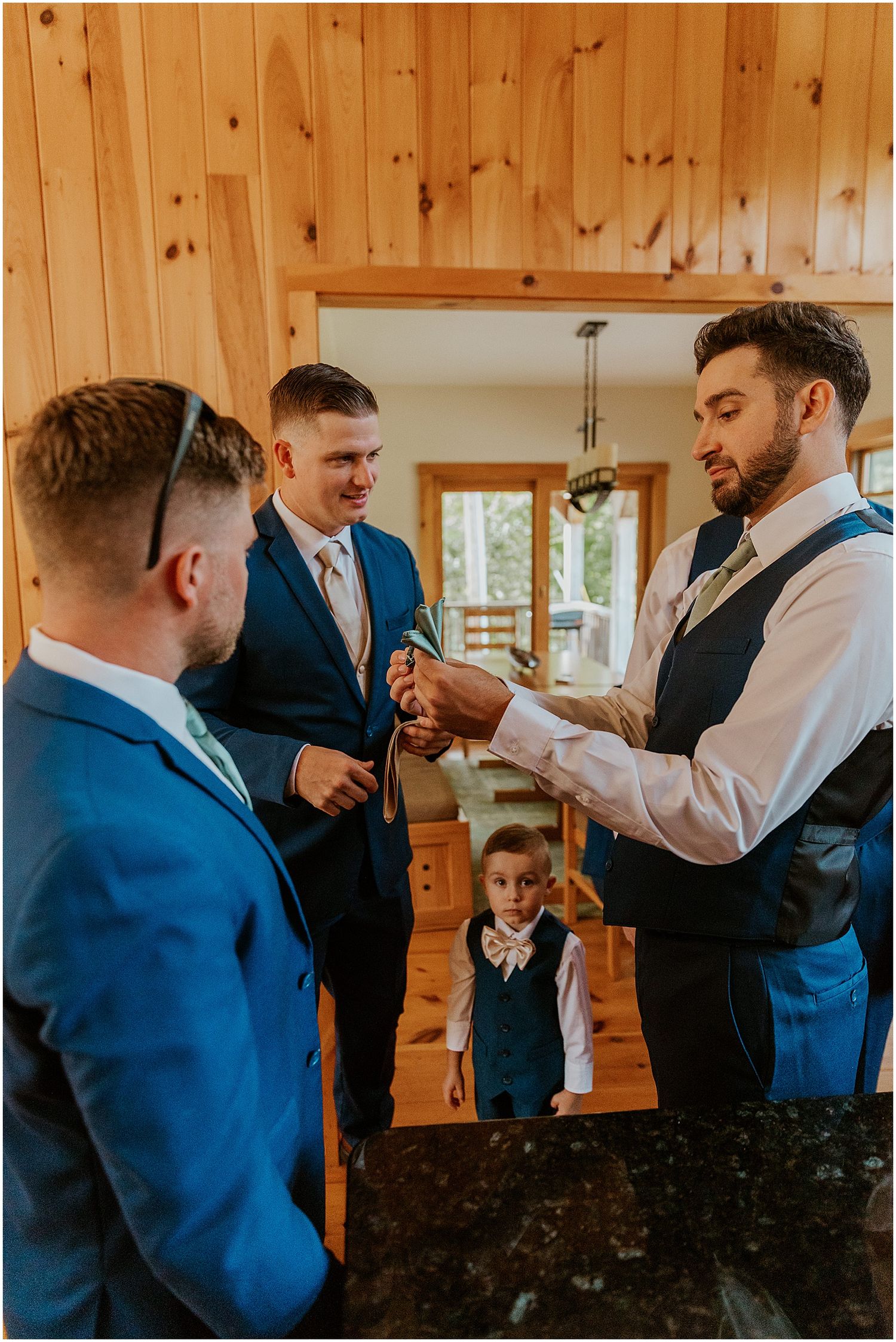 Groom getting ready for NH wedding