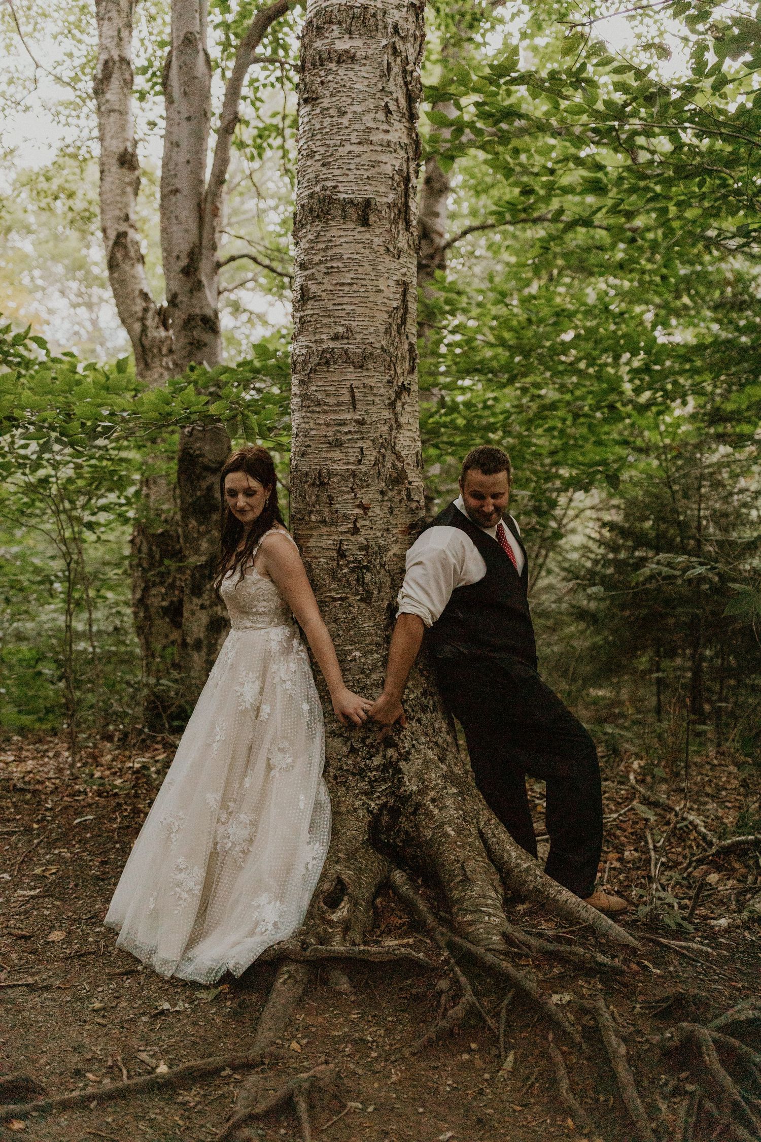 New Hampshire forest elopement portraits