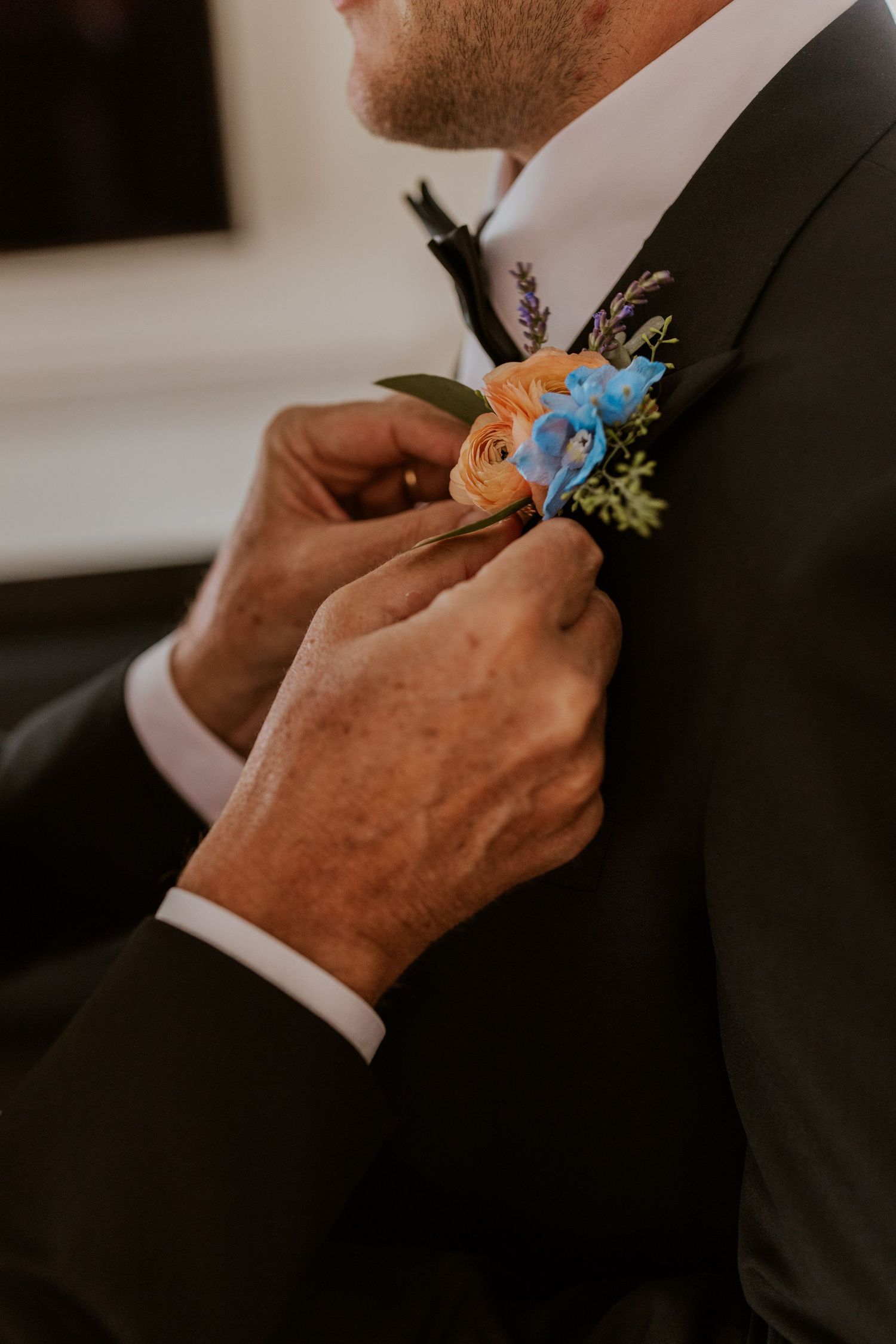 Groom getting ready at Owls Nest NH