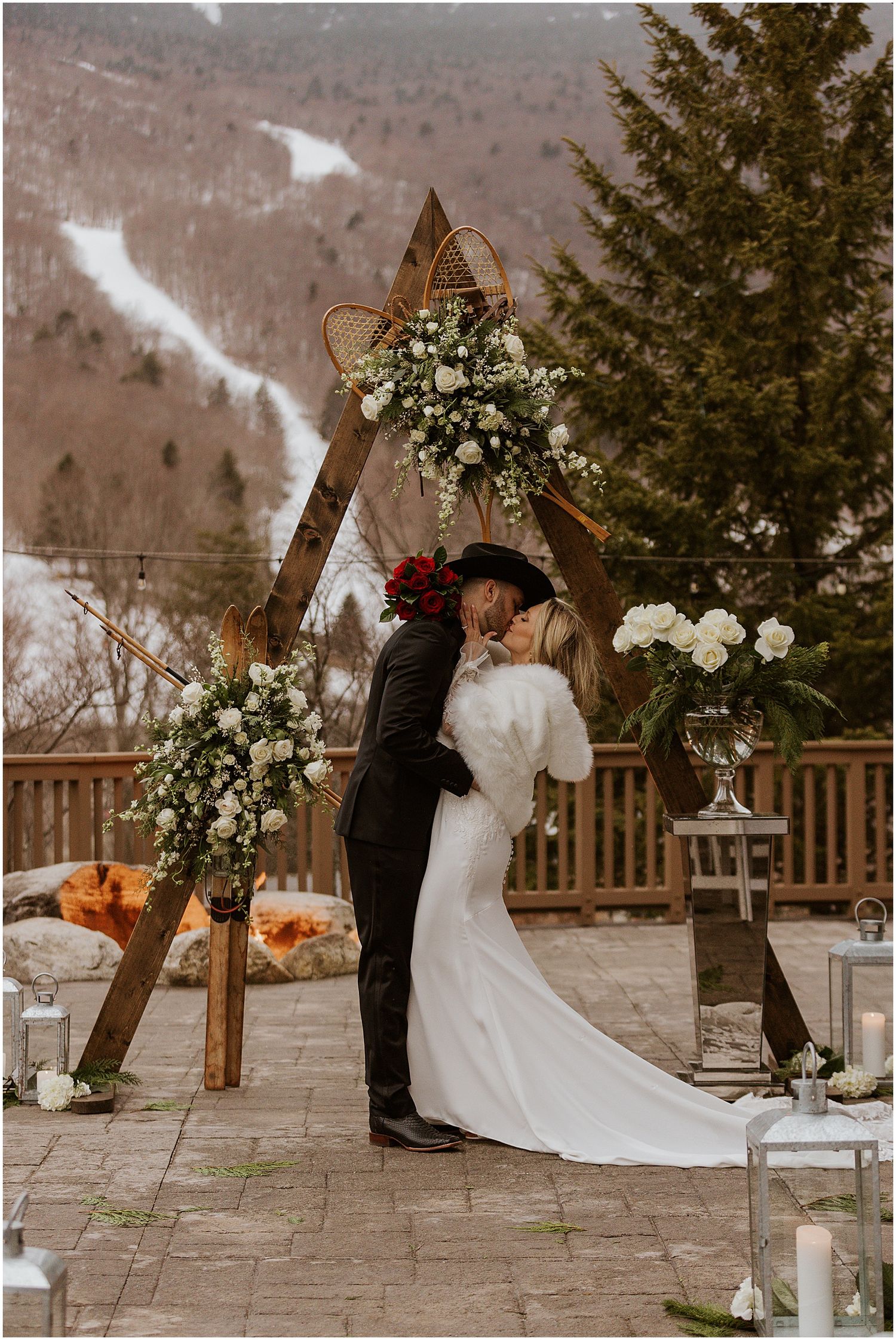 Vermont winter wedding ceremony