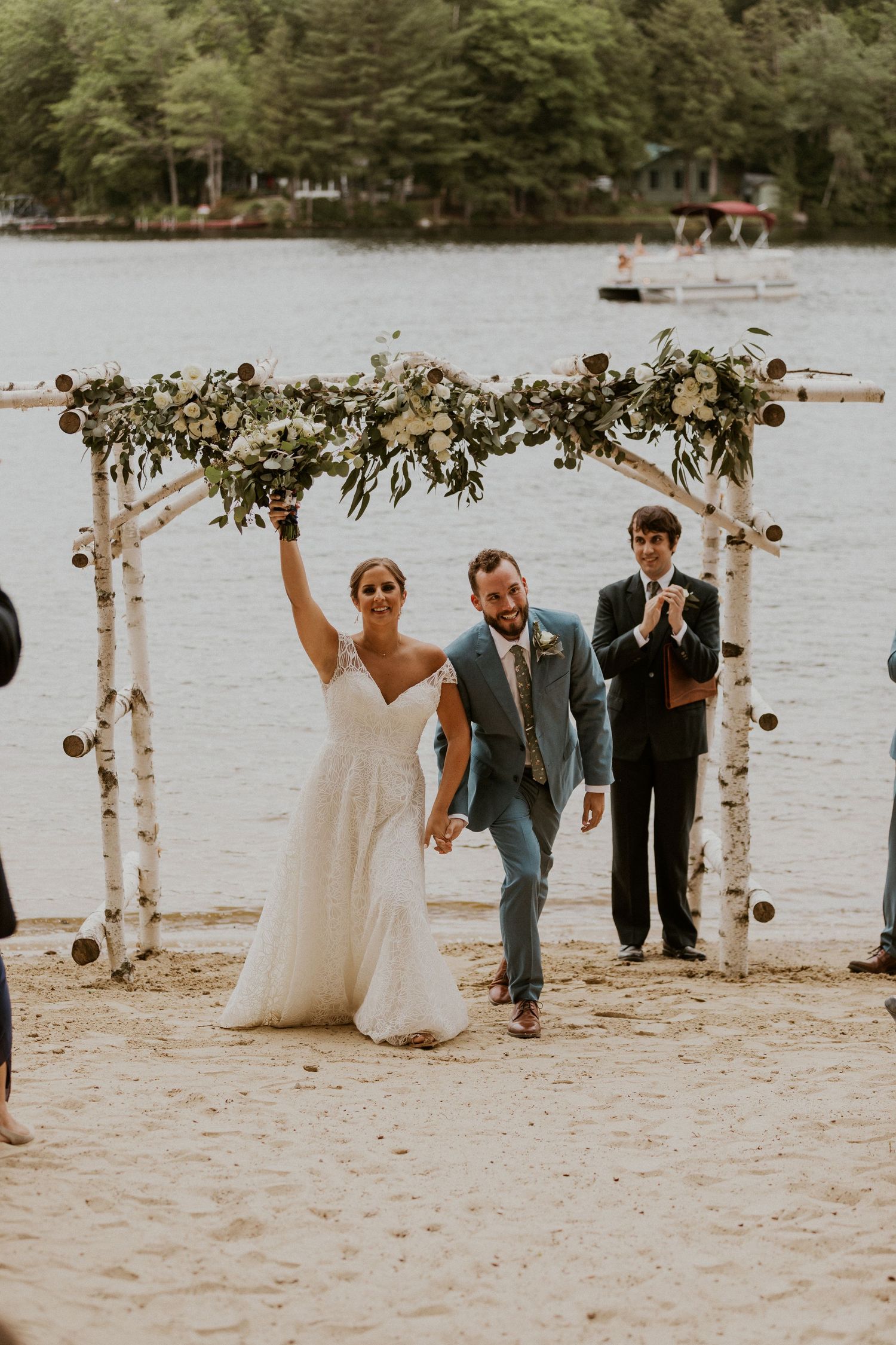 laid back lakeside wedding at Lake Shore Village Resort in Weare New Hampshire
