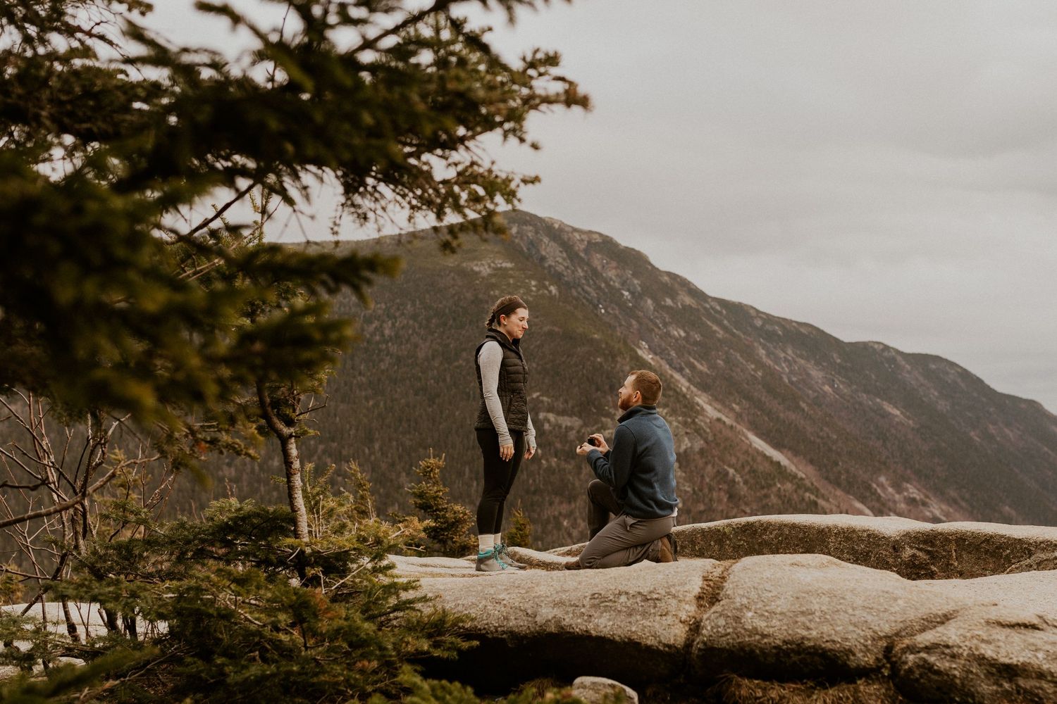 Proposal on the summit of Mount Willard in the White Mountains of New Hampshire.