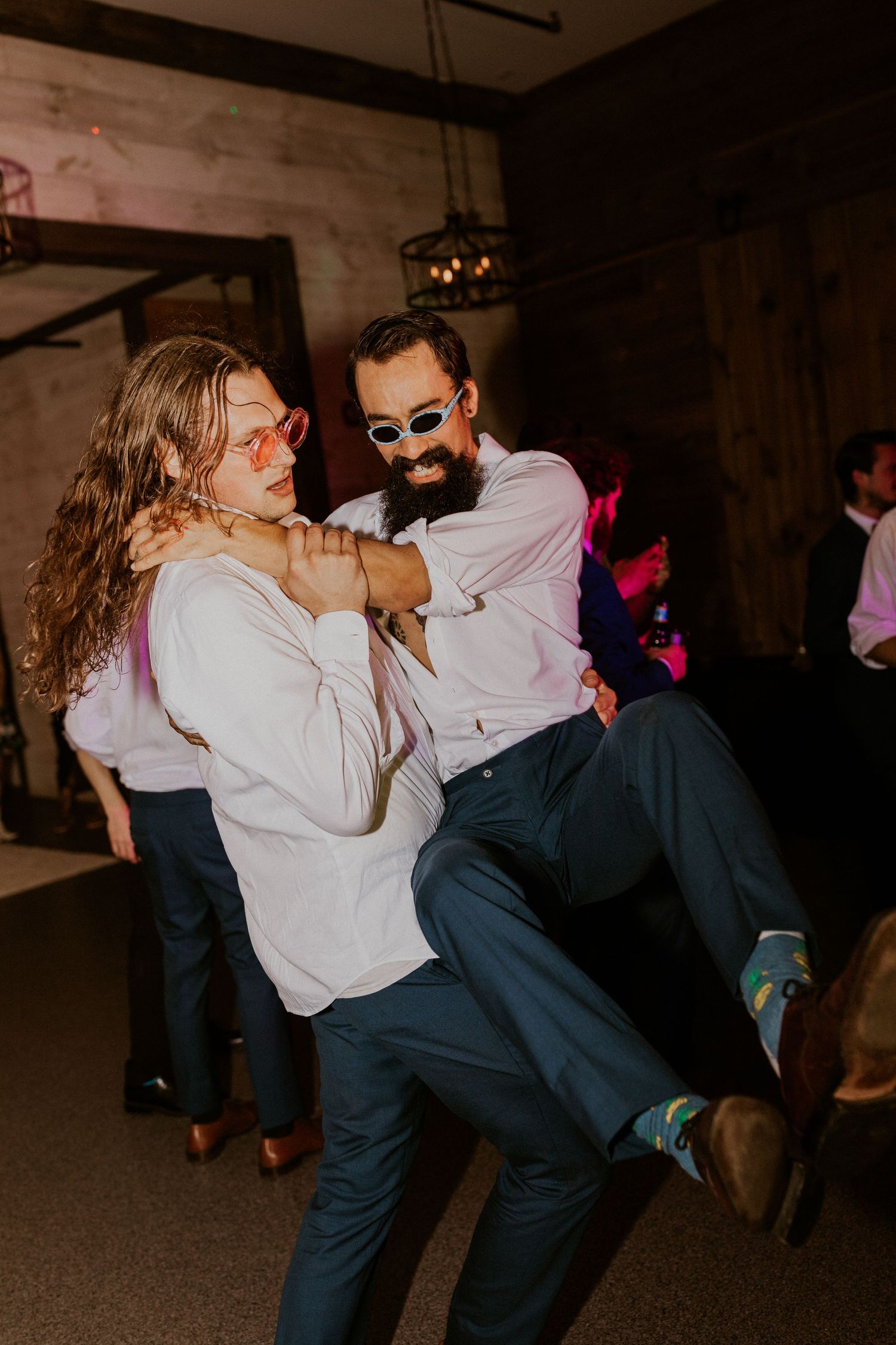 Dancing the night away with friends and family on the dance floor at the Arabella Estate in Buxton Maine.