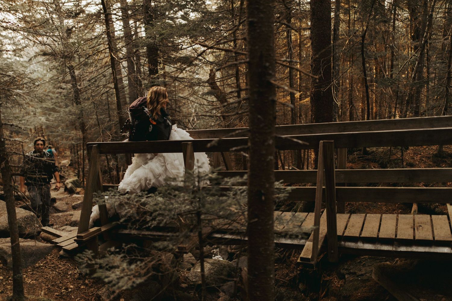 Jackie and Andy Brosonski elope on Mount Cardigan at Sunset