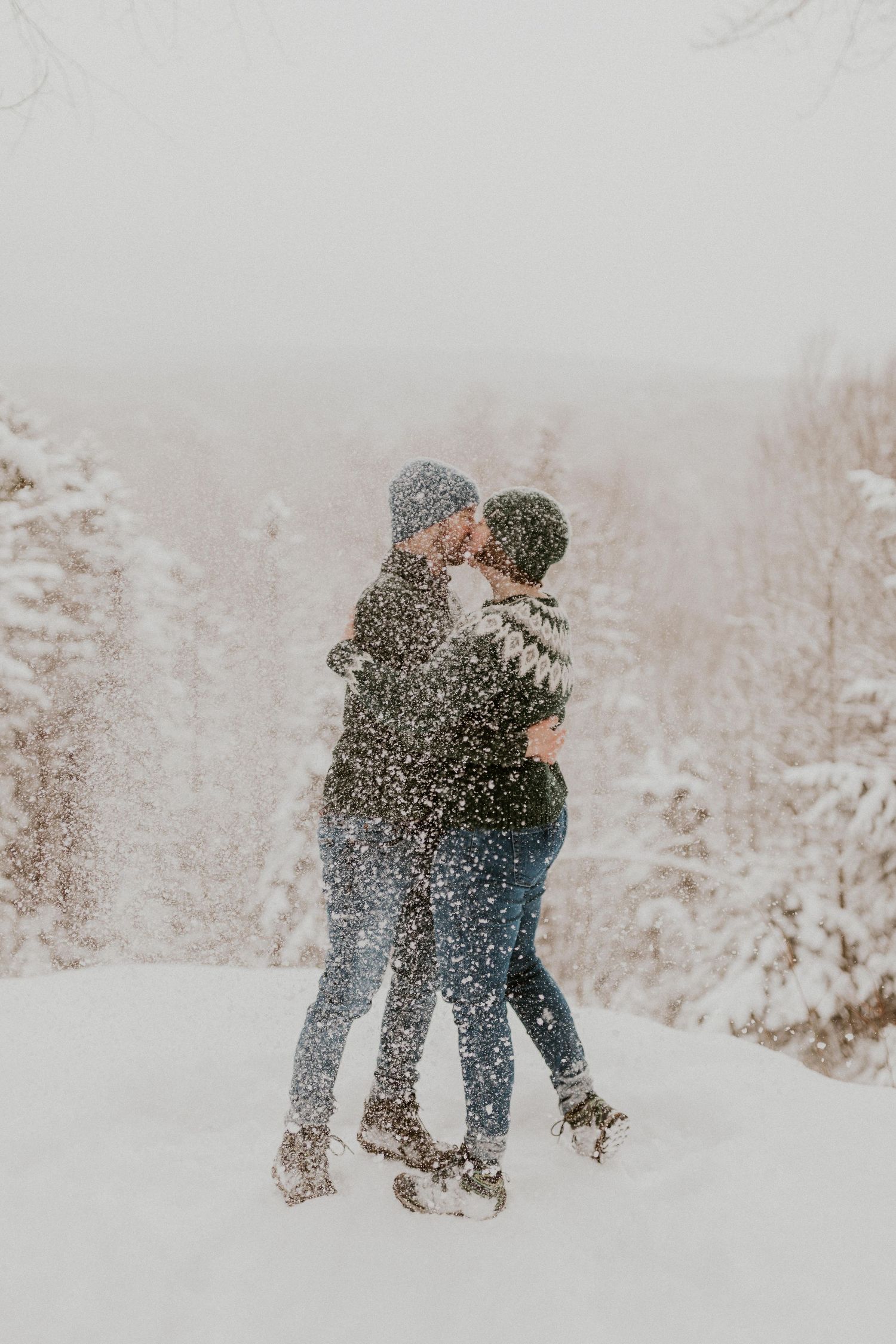 Taylor and Ken snuggling up together in a White Mountain National Forest Shelter while hiking the Flume Gorge in NH.
