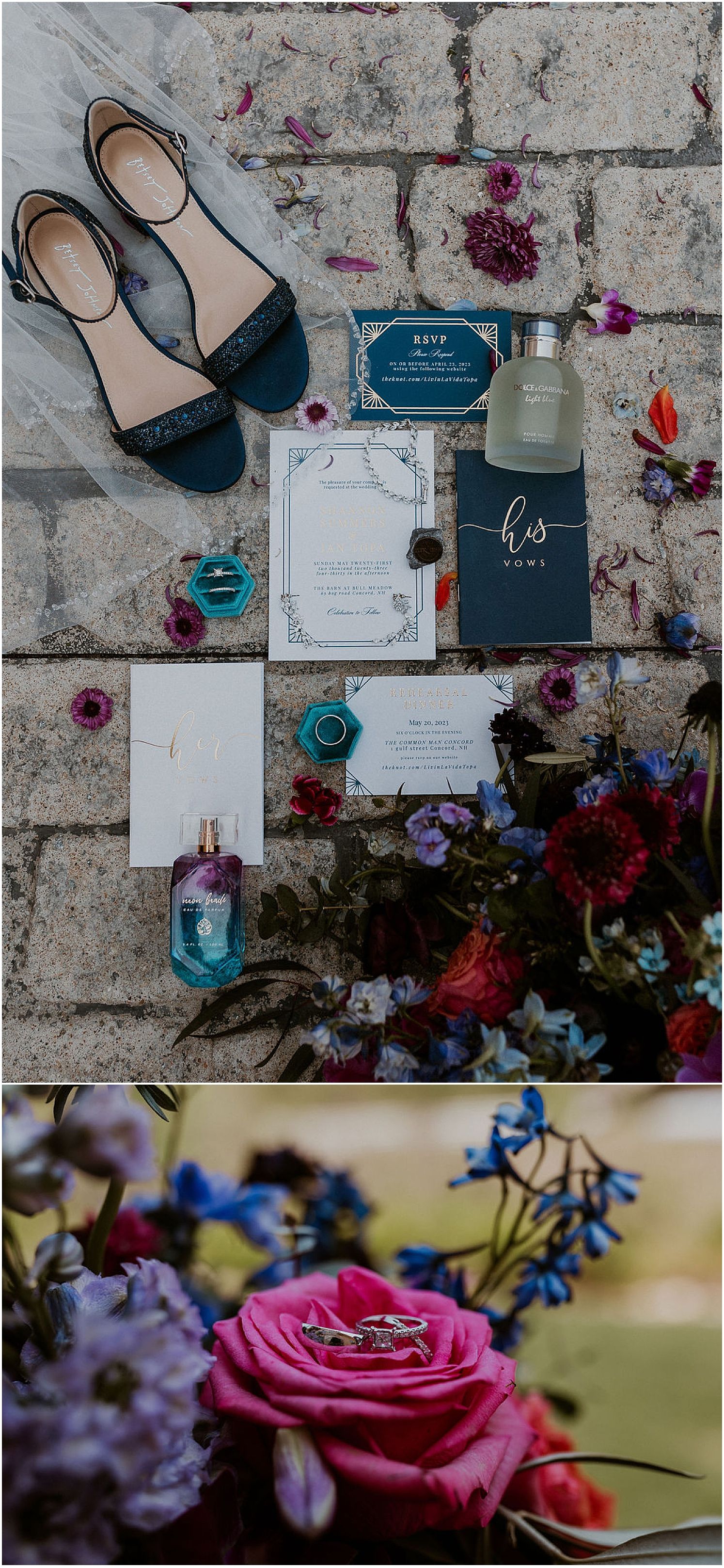 Jewel tone wedding flowers NH wedding