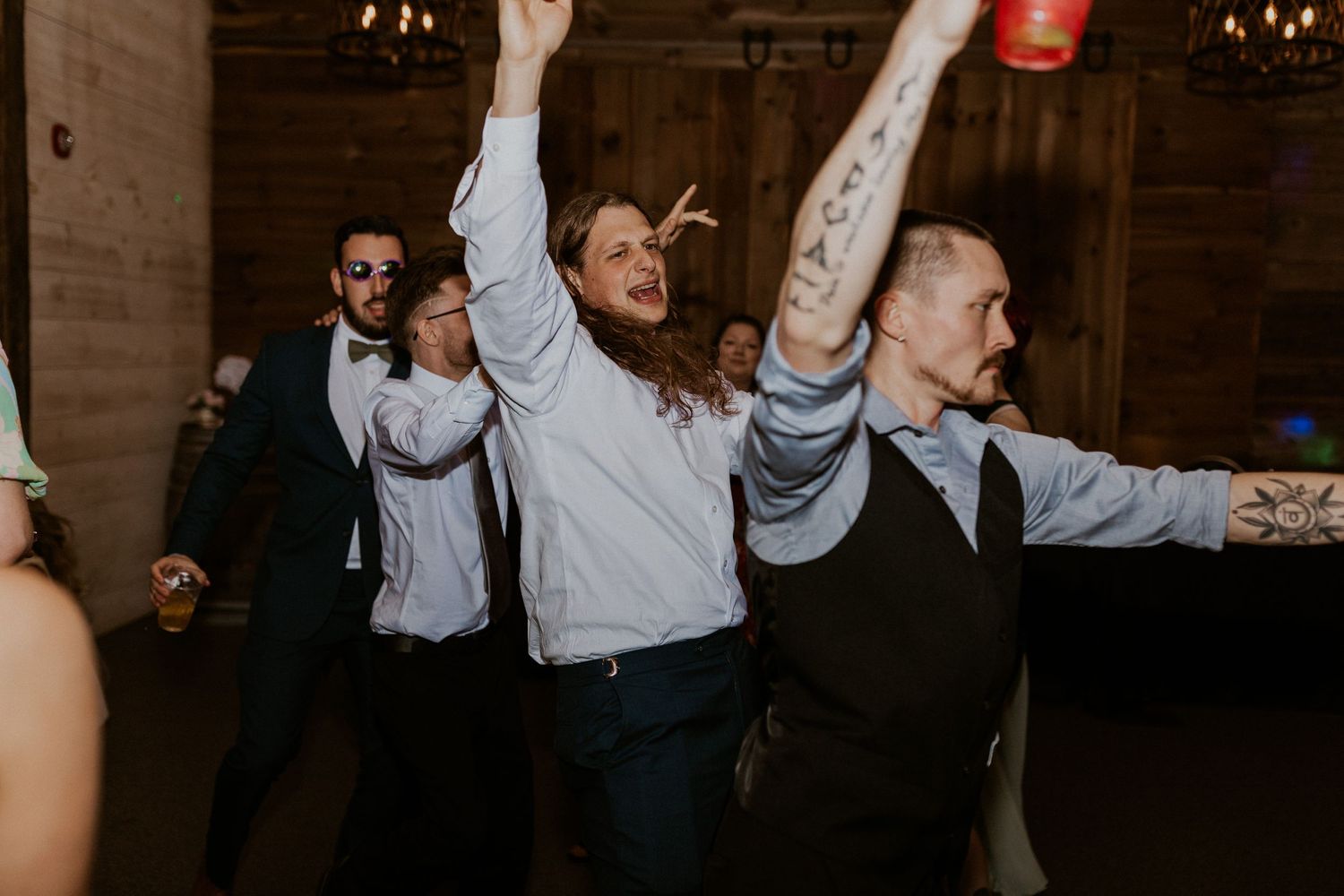 Dancing the night away with friends and family on the dance floor at the Arabella Estate in Buxton Maine.