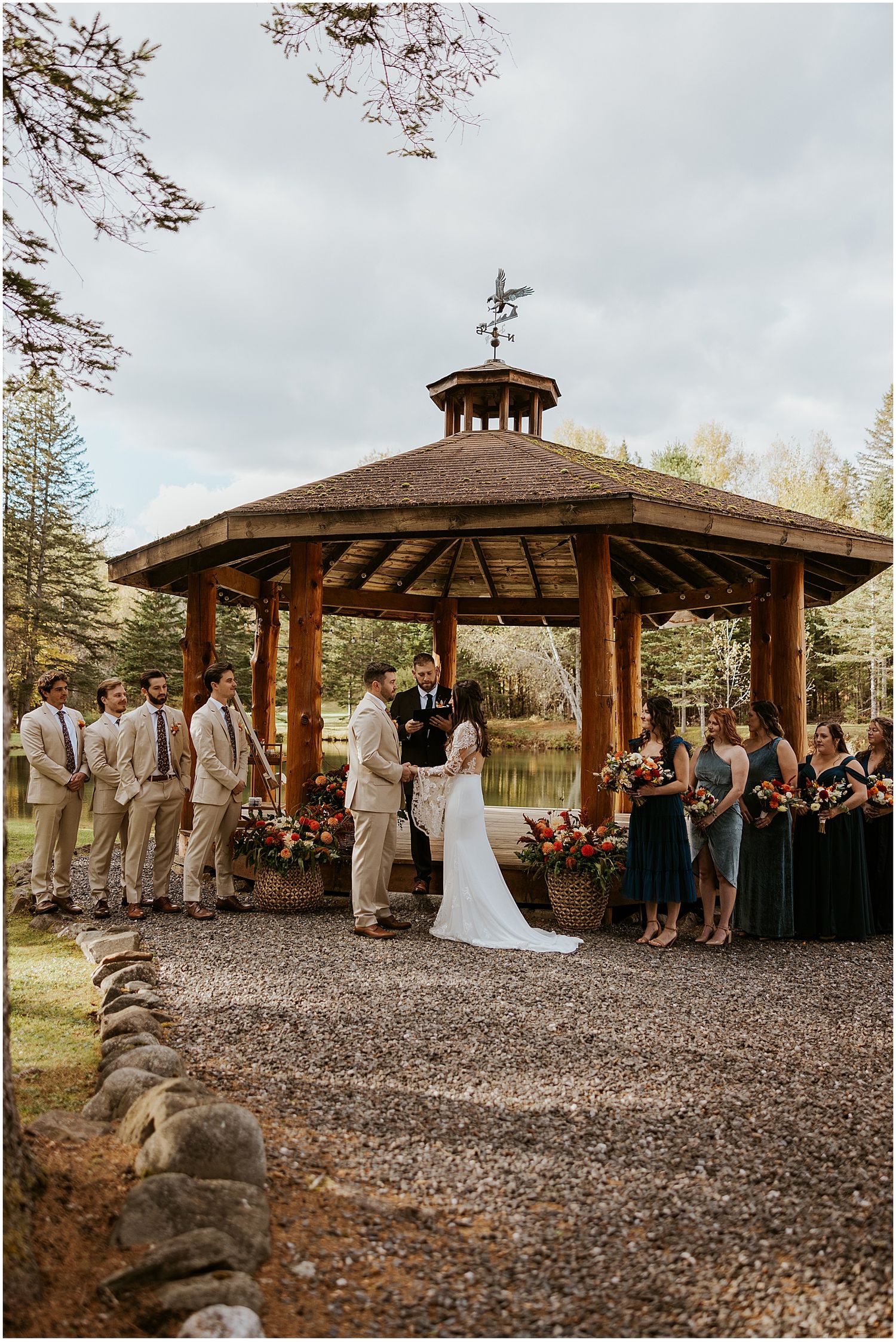 Wedding ceremony at Mohawk Falls in NH