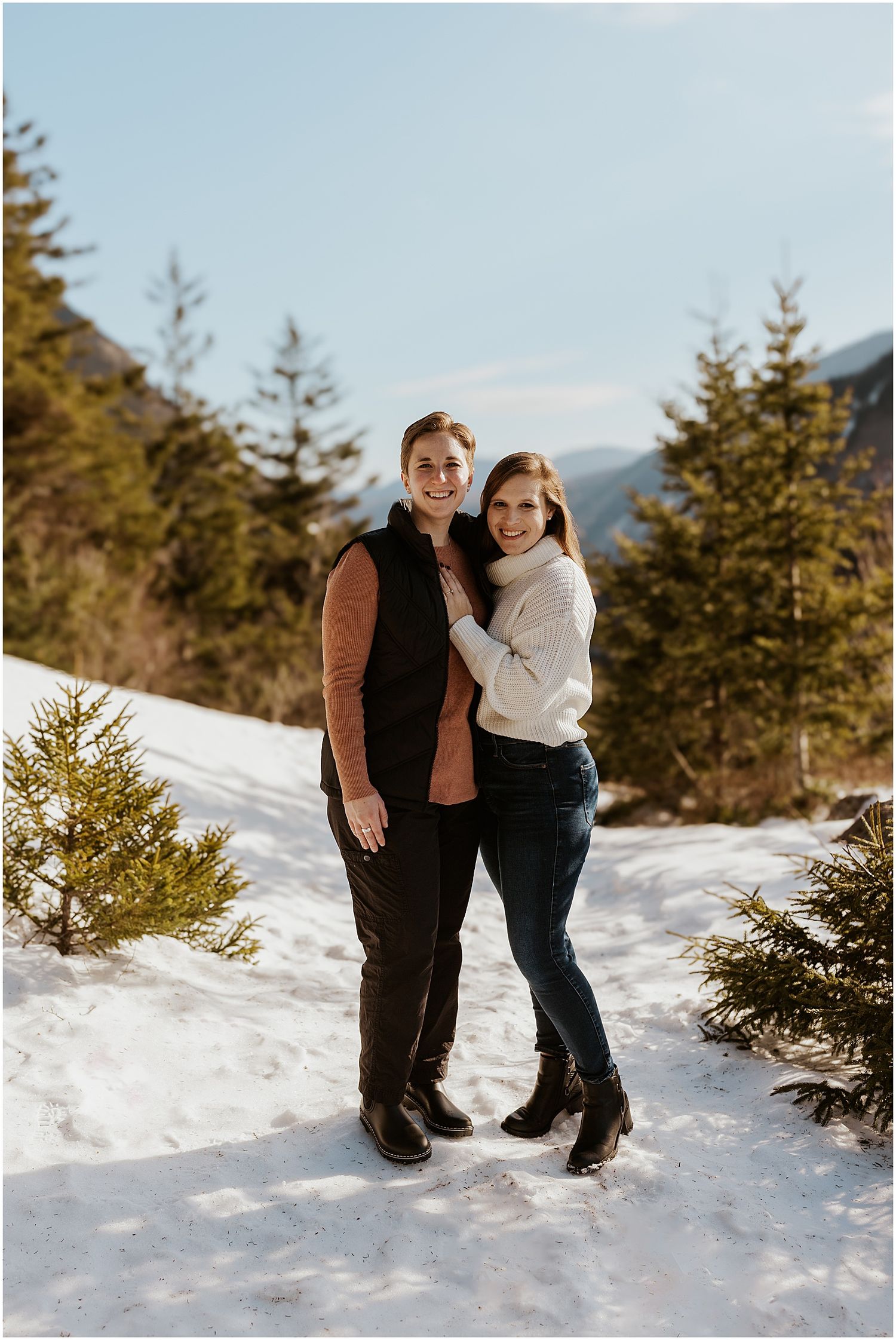White mountain engagement photos