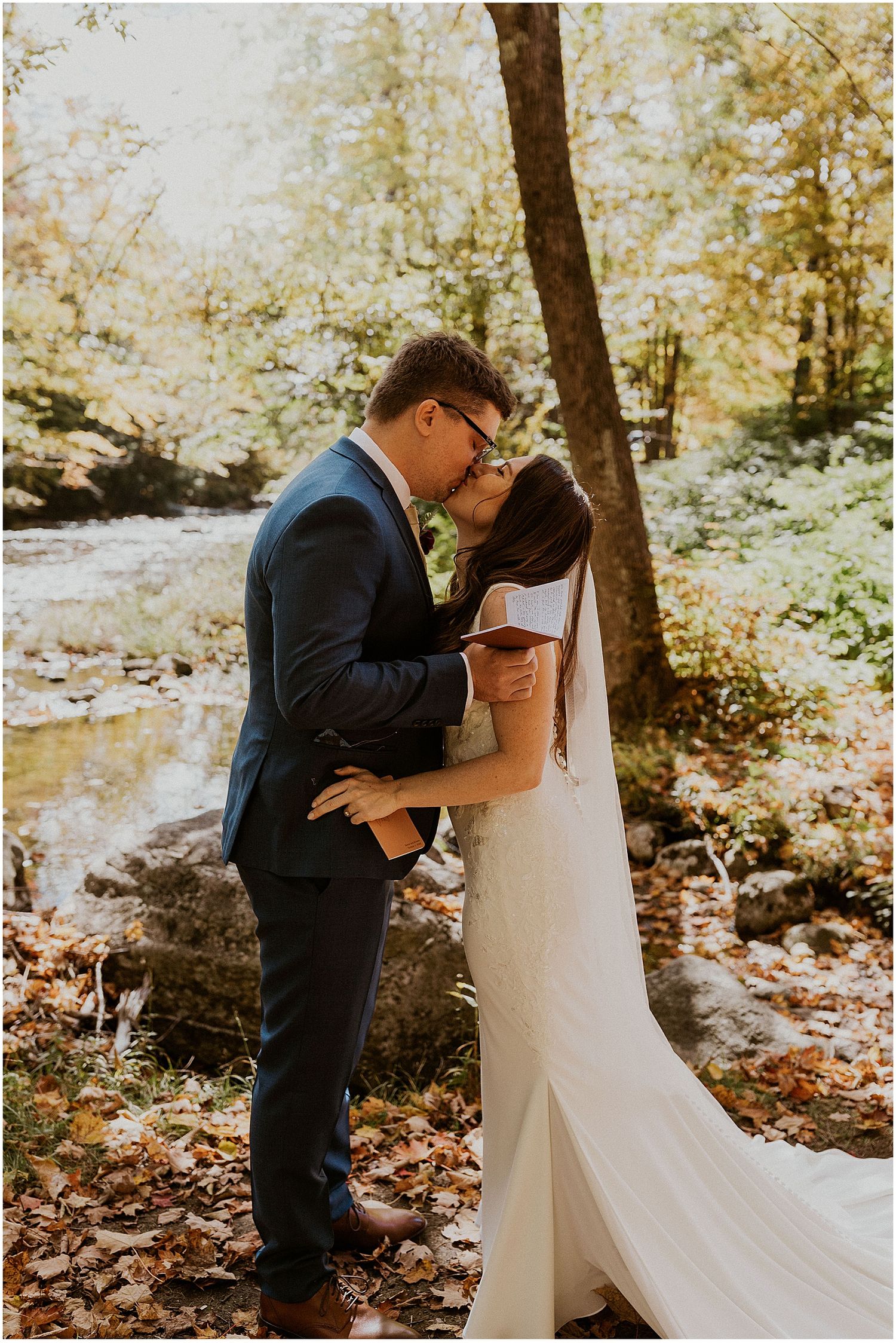 NH fall wedding first look