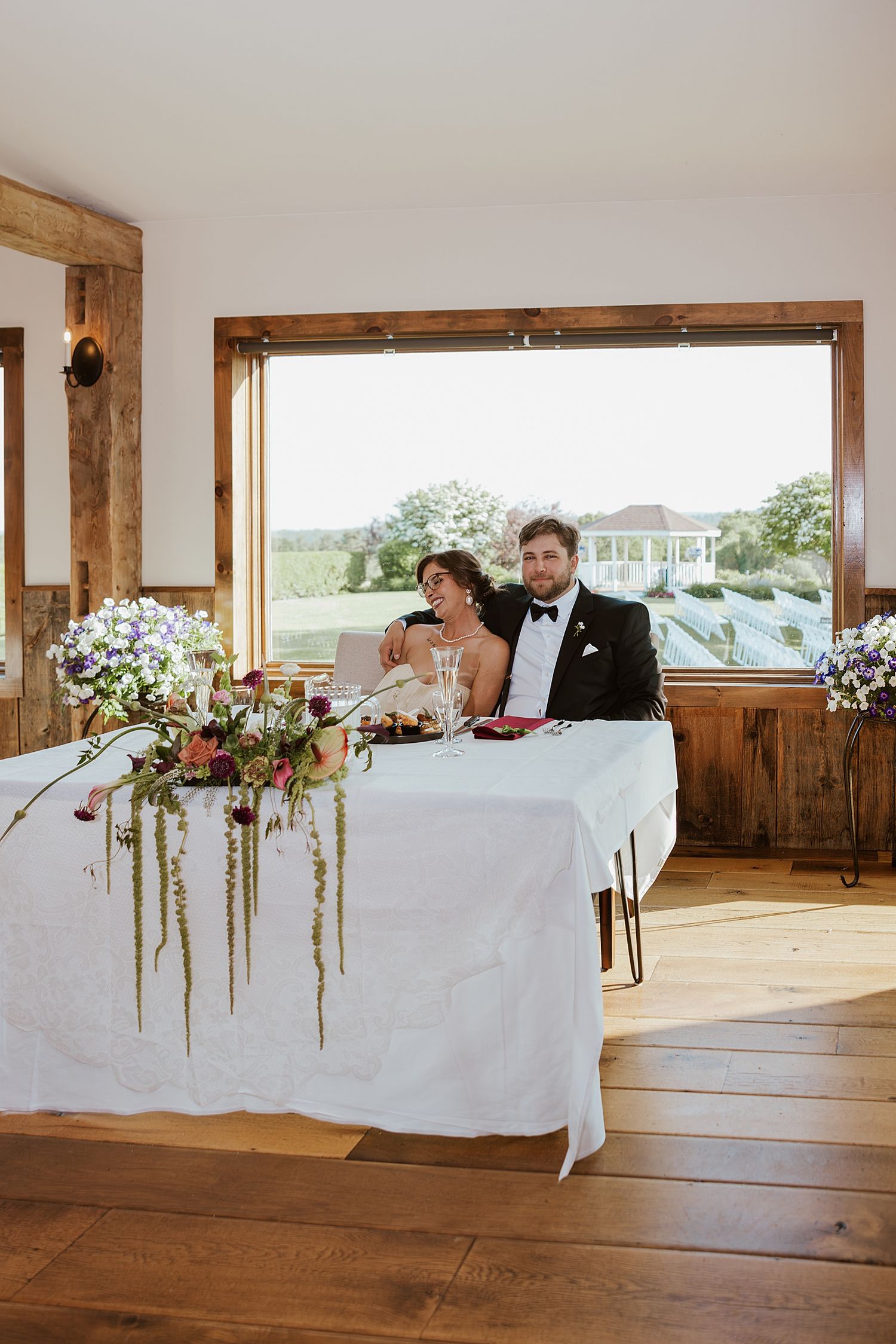 Bride and groom at their Dell-Lea wedding reception in NH