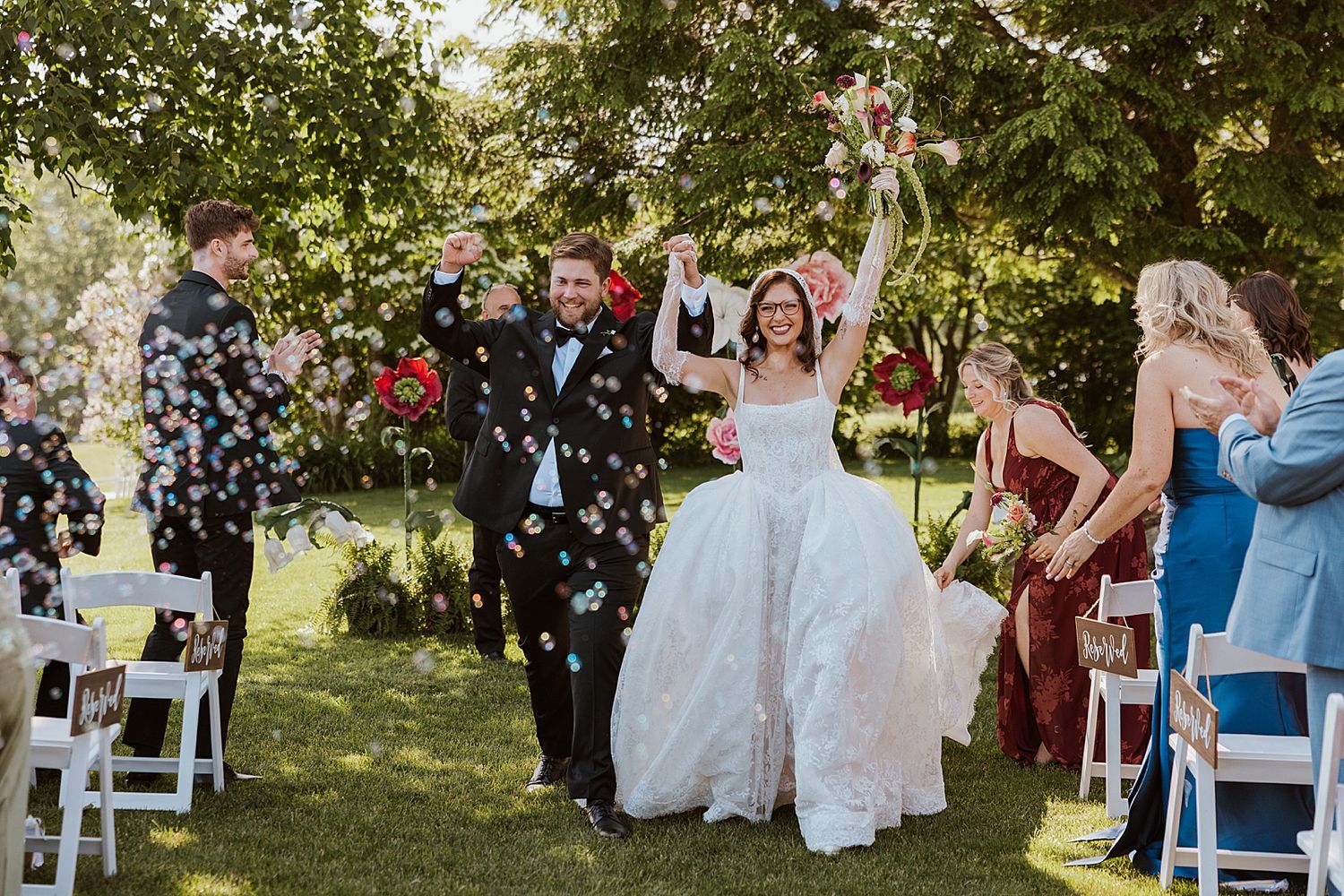 Bride and groom at their Dell-Lea wedding ceremony in NH, taken by Robin Easler Photography