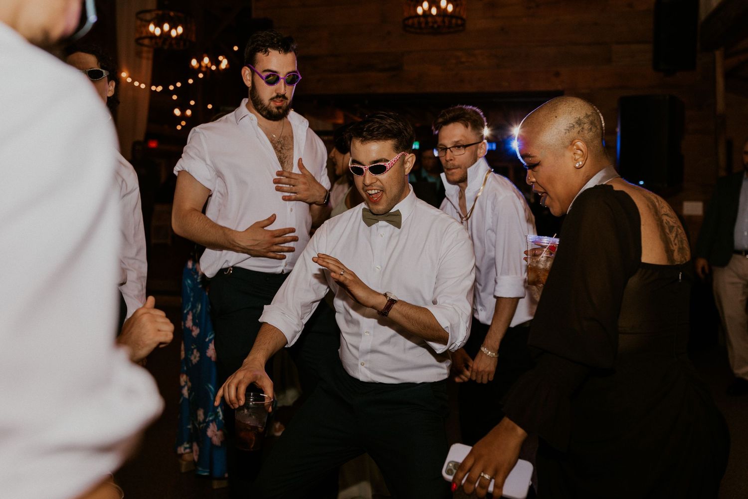 Dancing the night away with friends and family on the dance floor at the Arabella Estate in Buxton Maine.