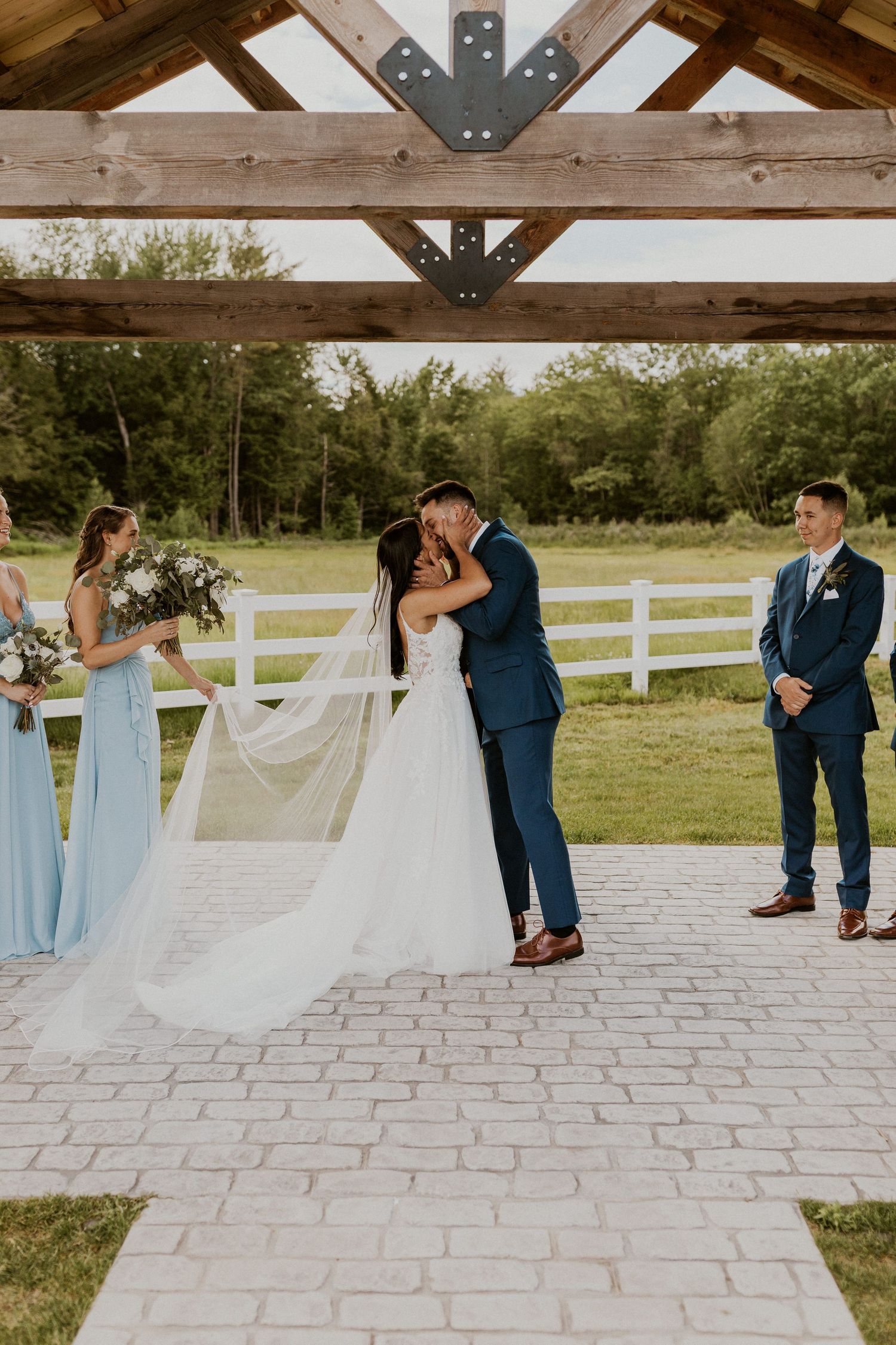 Early summer wedding at the Barn at Bull Meadow in Concord New Hampshire