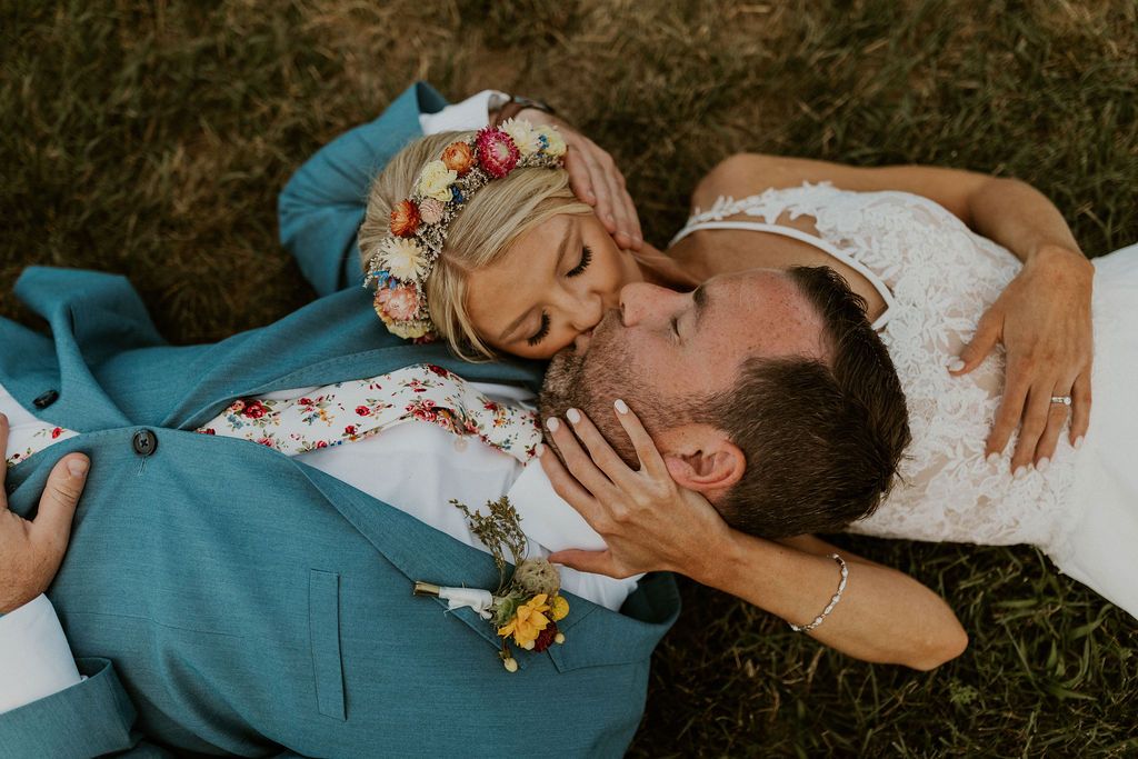 Wildflower themed wedding New Hampshire mountains