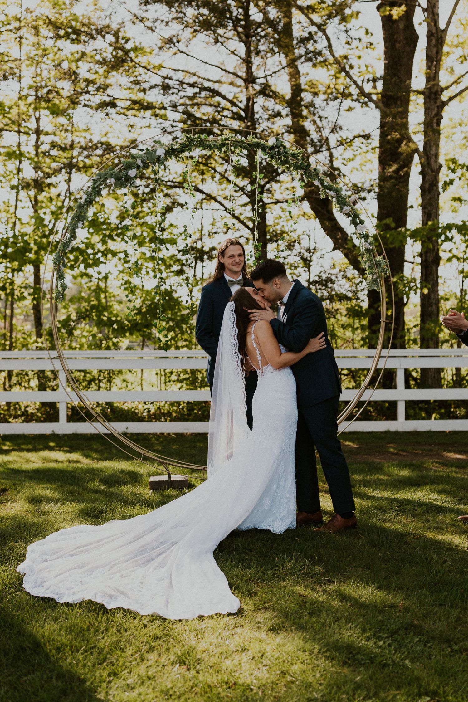 Chrissy and Mike share their first kiss as a married couple.