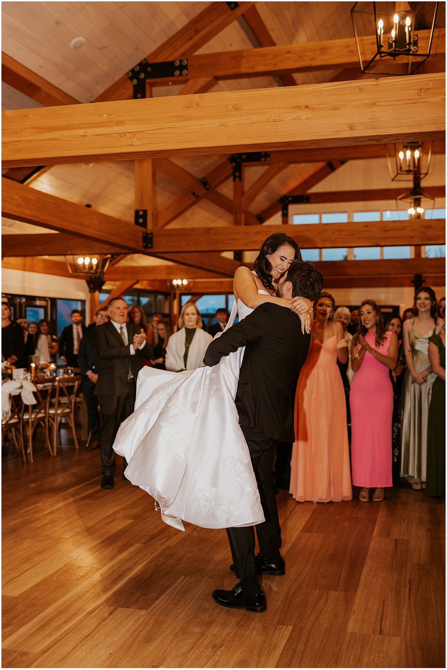 Bride and groom first dance at their Owls Nest wedding
