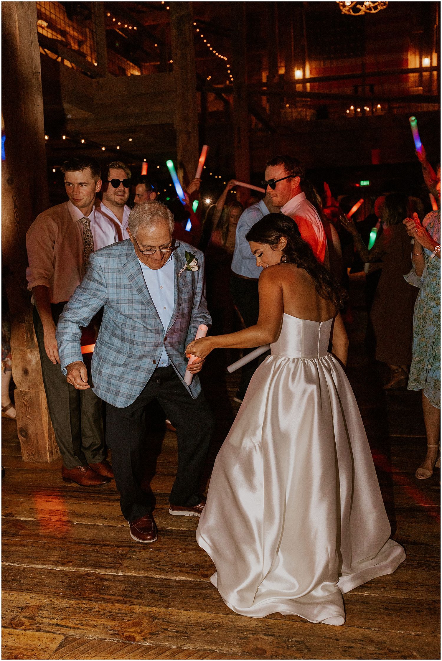 Wedding reception party at the Barn on the Pemi
