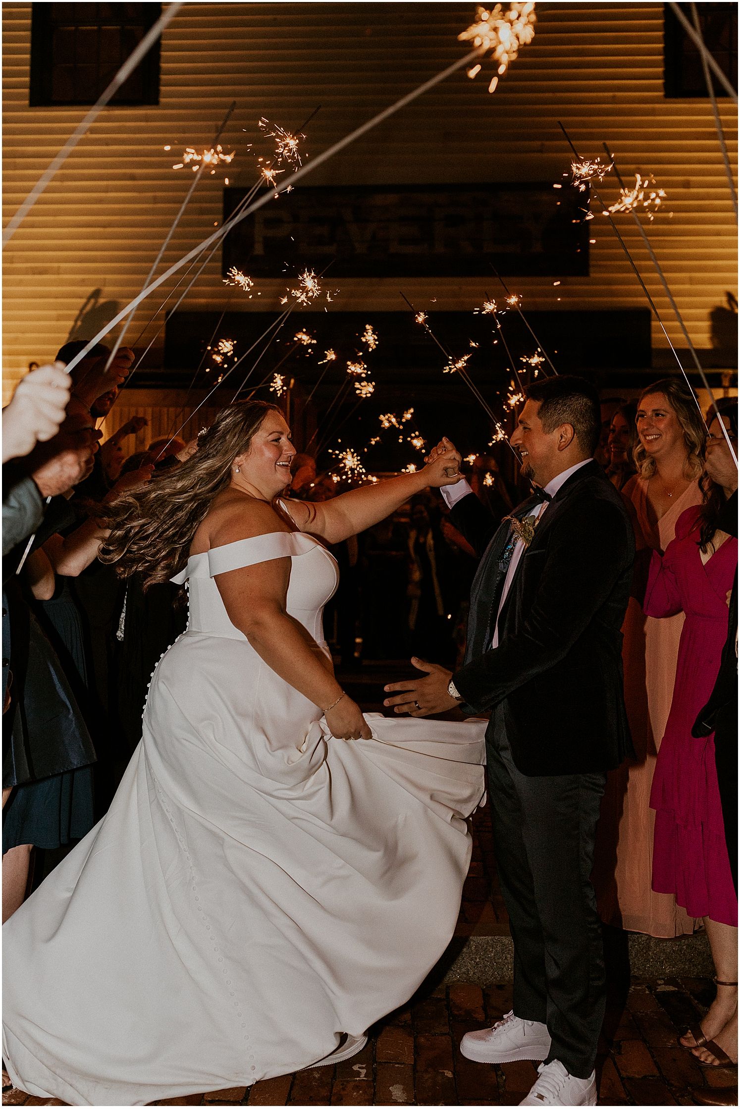 Sparkler exit at NH wedding