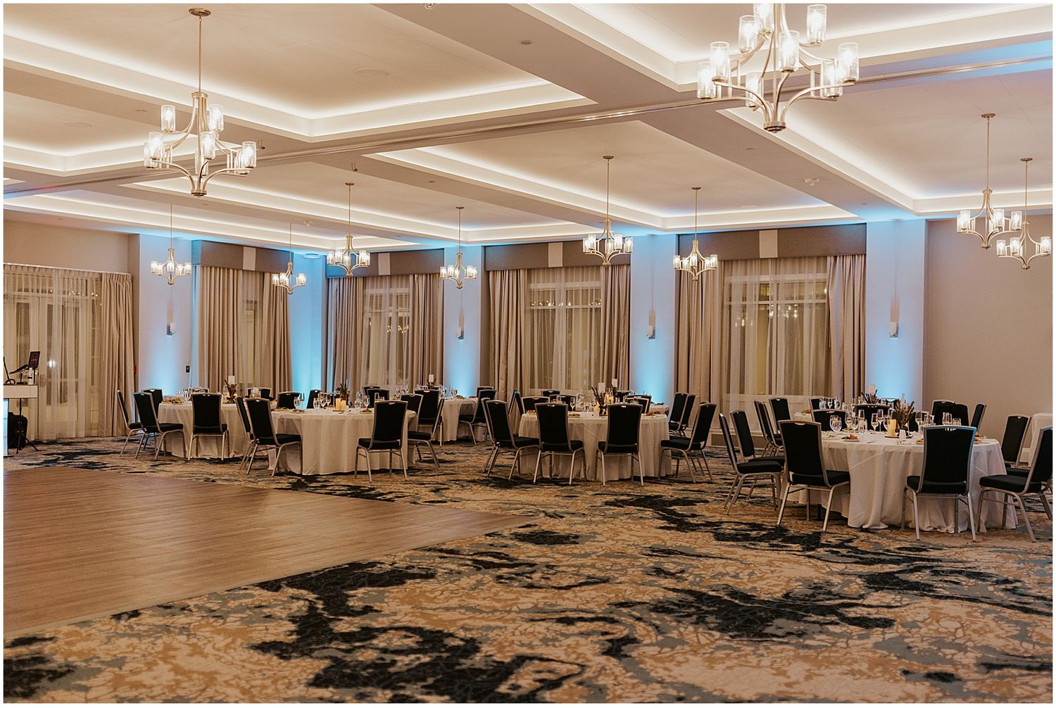 River Walk Resort grand ballroom wedding reception