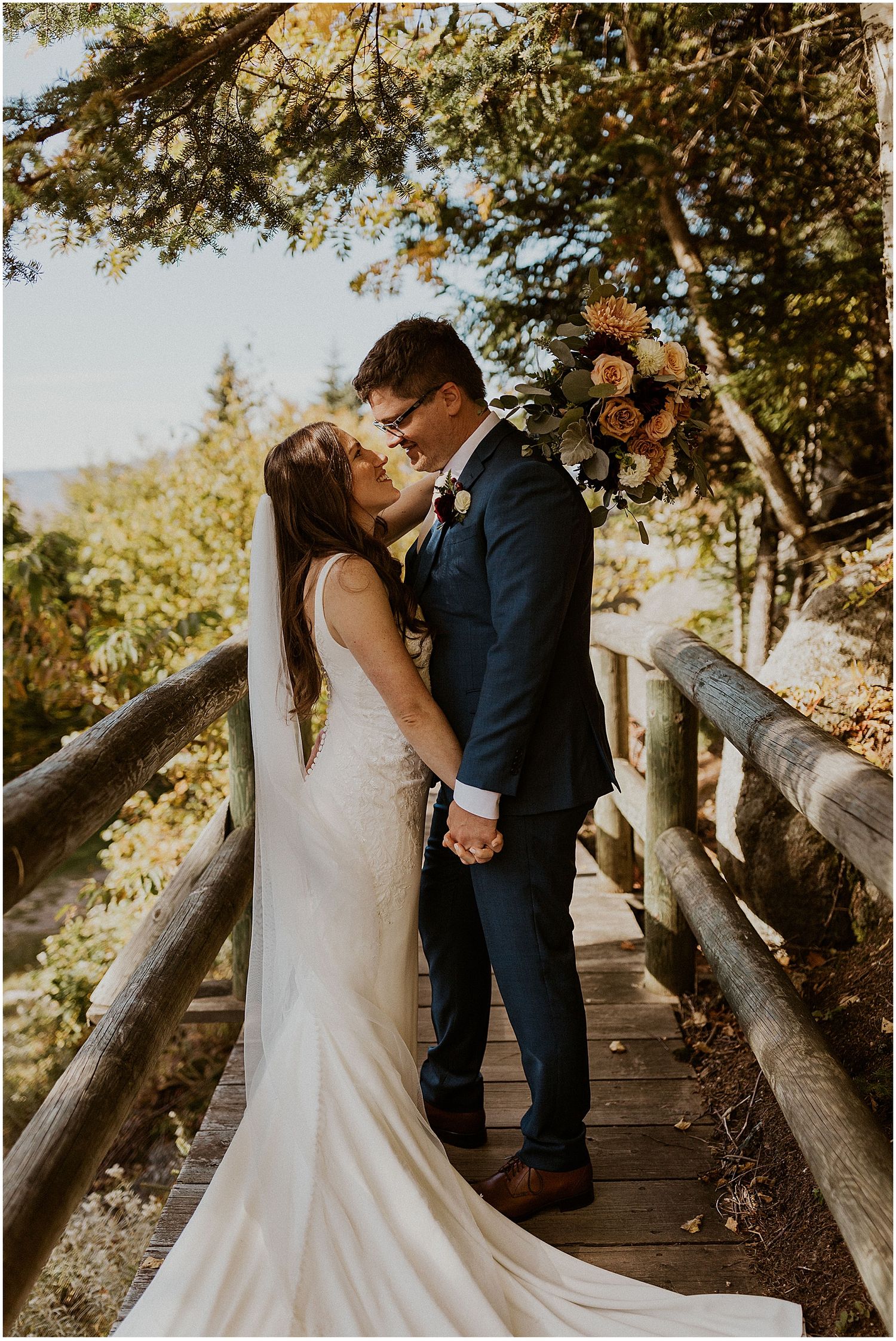 NH fall wedding - bride and groom portraits - Robin Easler Photography