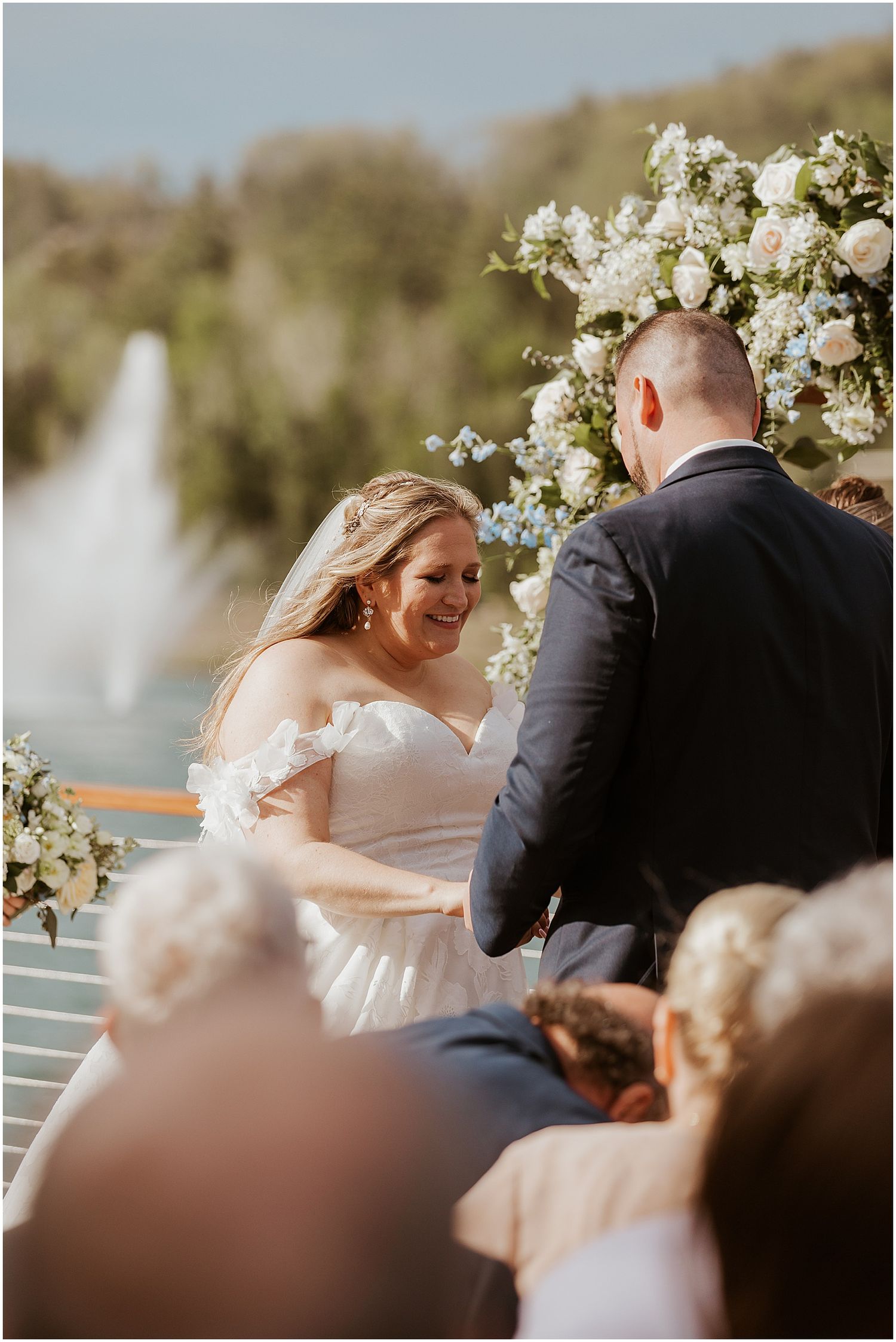 bride and groom at their Owls Nest NH wedding ceremony