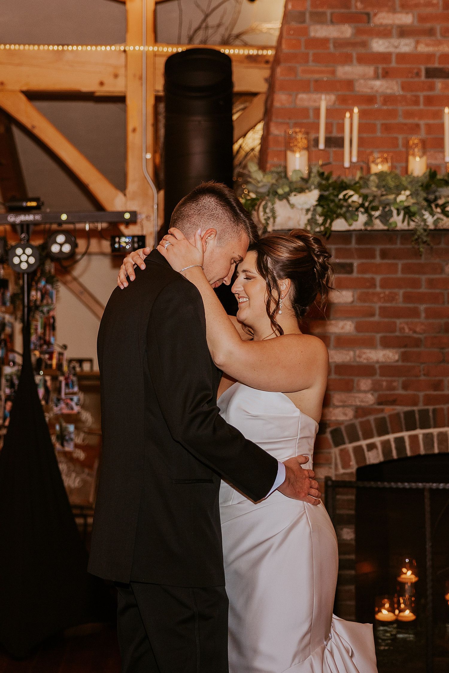 Bride and groom having their first dance at their New Hampshire wedding
