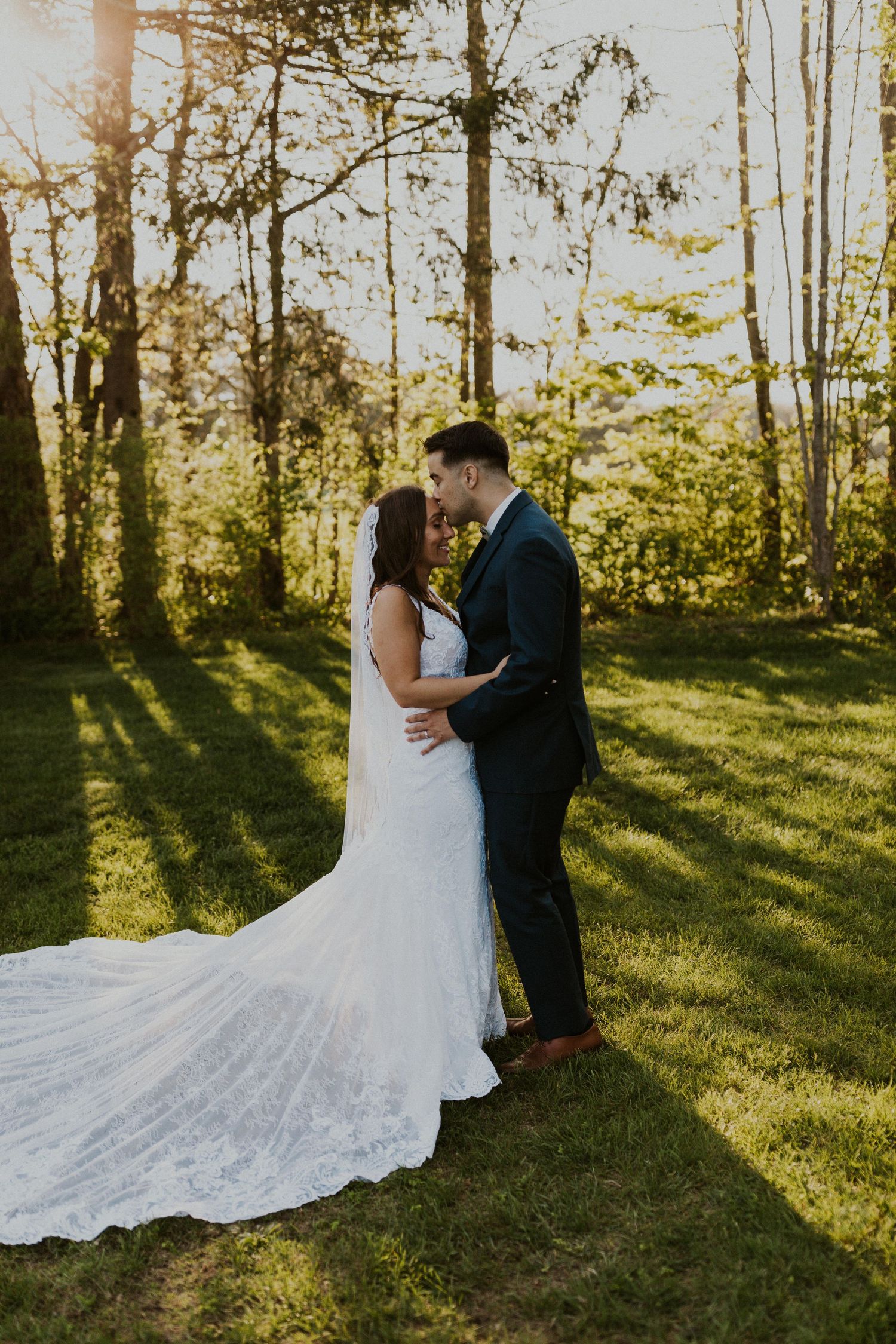 Chrissy and Mike during golden hour portraits at the Arabella Estate in Buxton Maine.