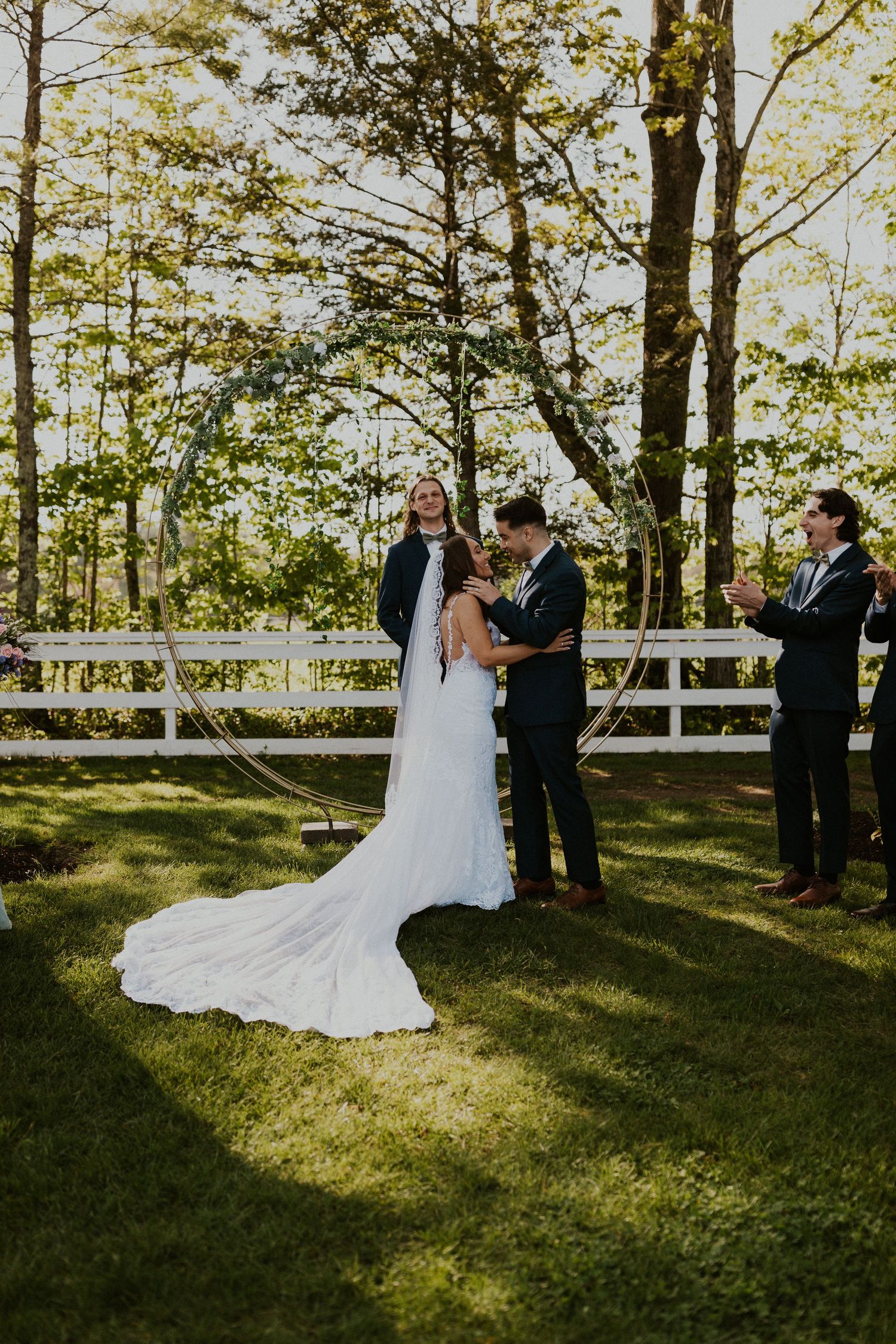 Chrissy and Mike share their first kiss as a married couple.