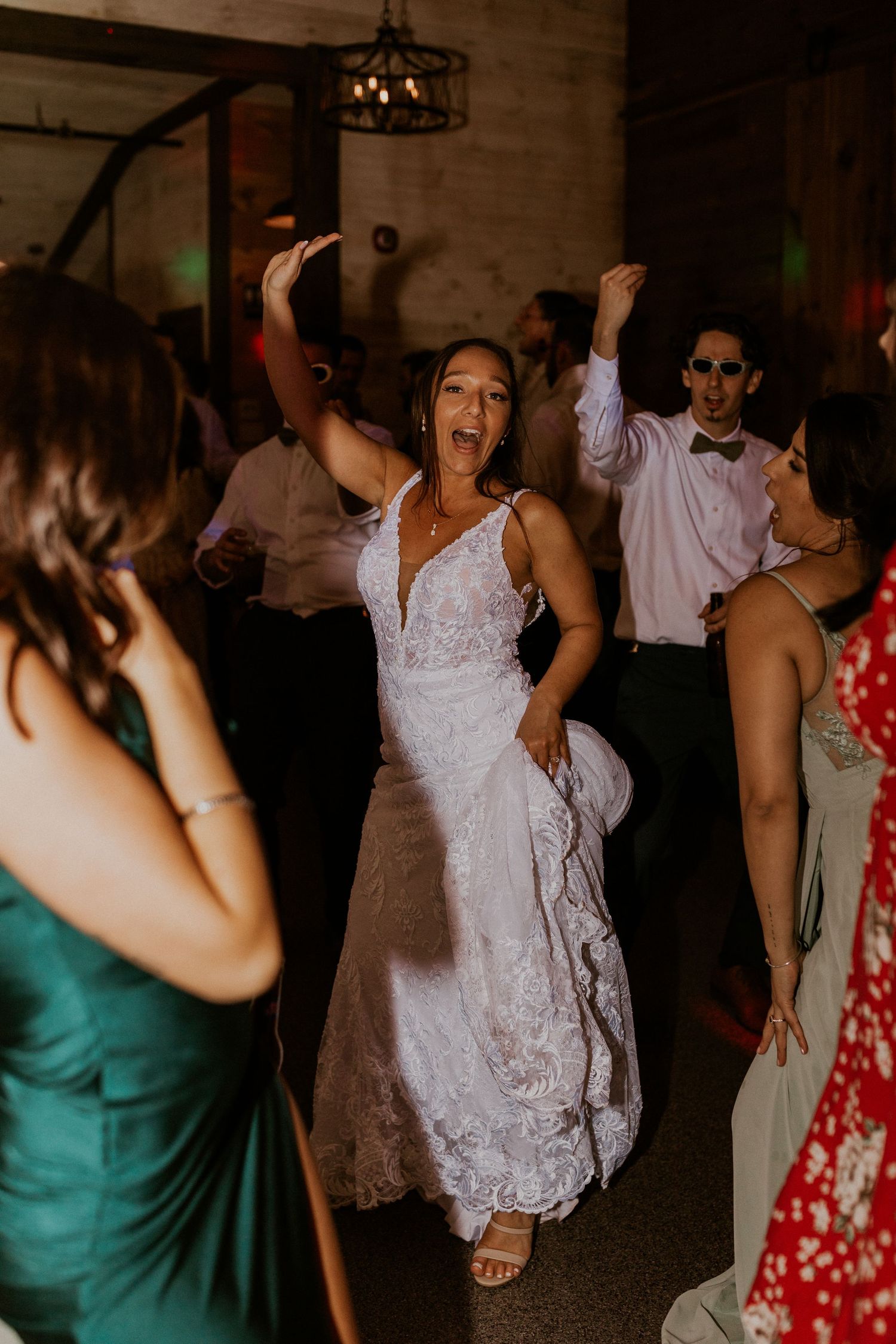 Dancing the night away with friends and family on the dance floor at the Arabella Estate in Buxton Maine.