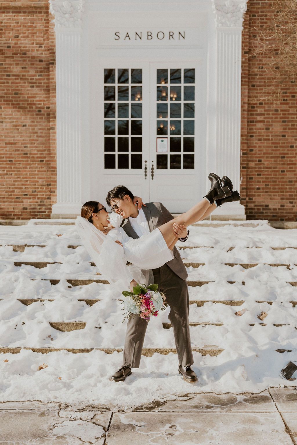 Winter elopement photos NH