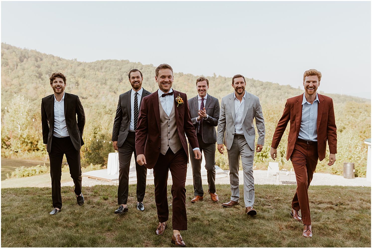 Groomsmen at Gilford NH micro wedding