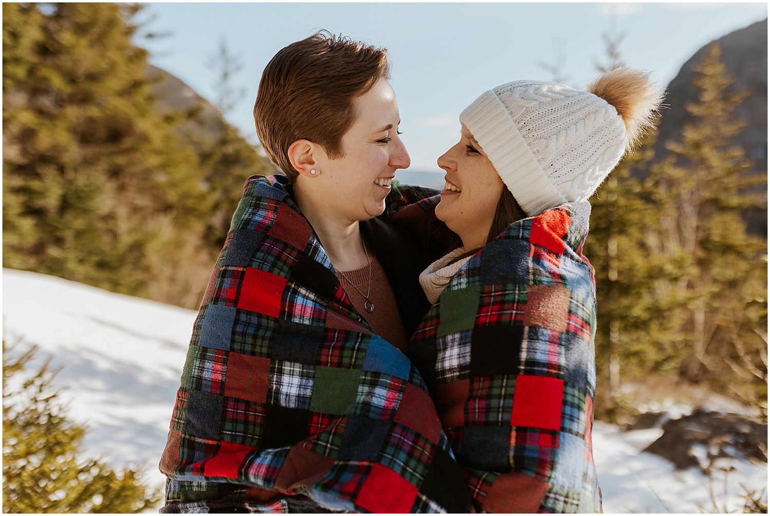 Engagement pictures in the mountains NH