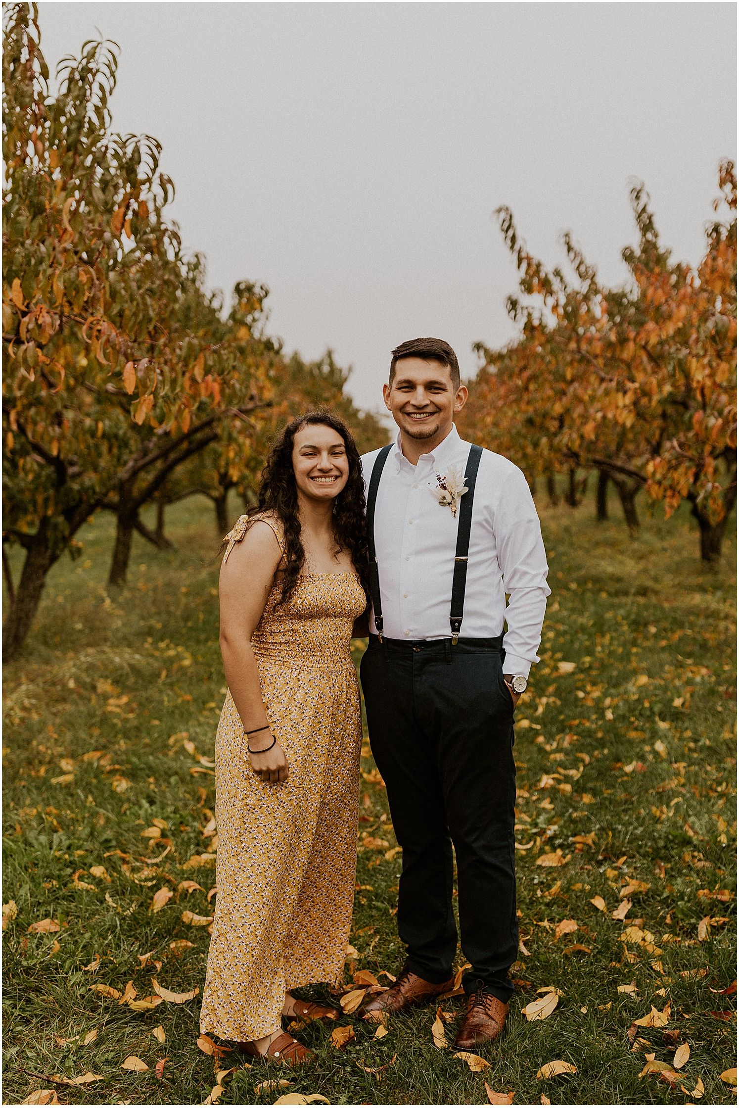Groom photos fall elopement New England