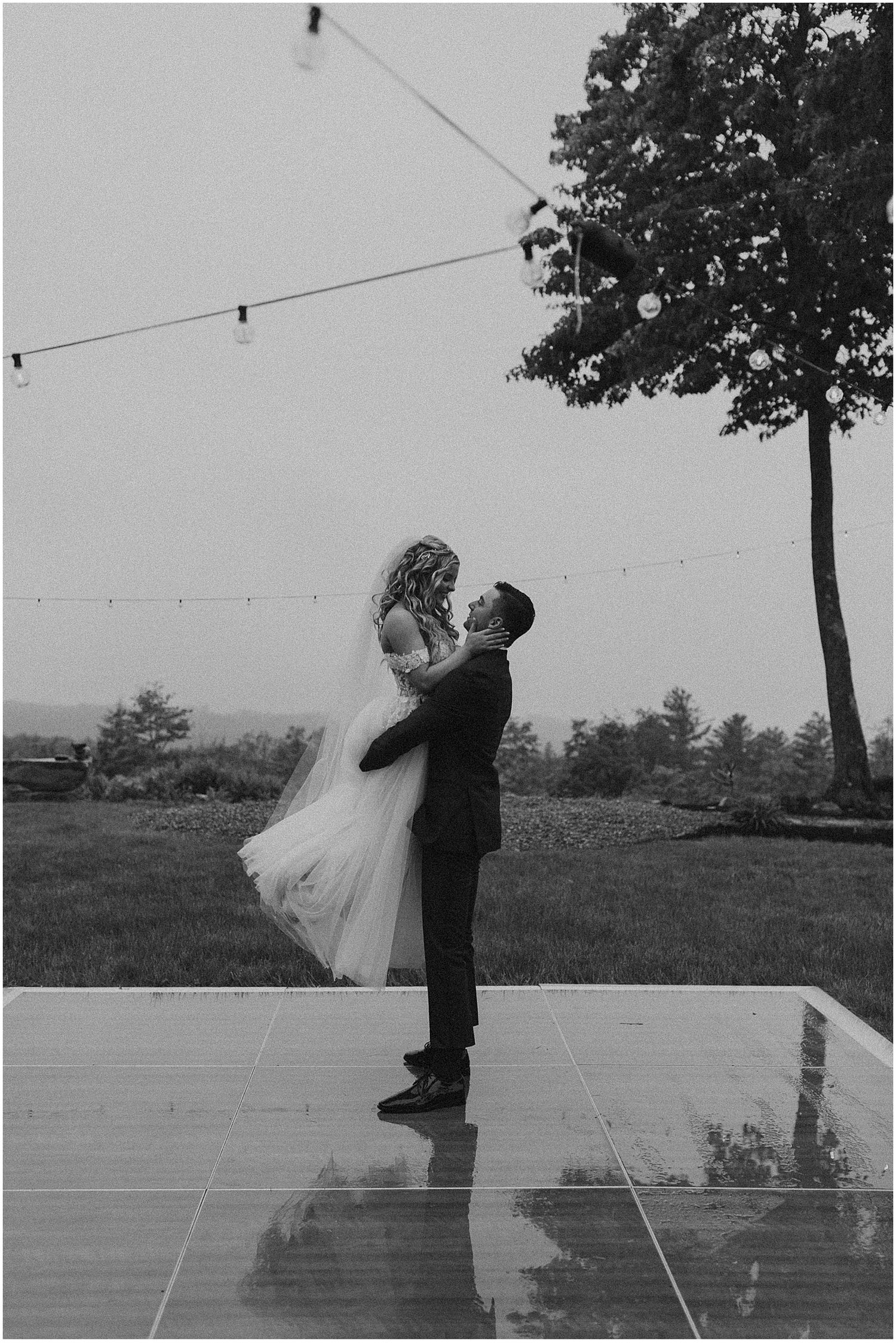 Rainy NH wedding portrait