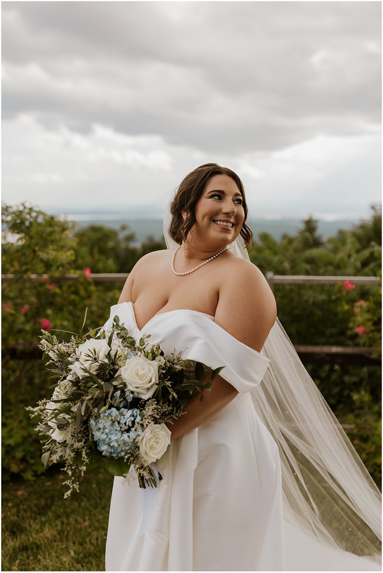 NH summer wedding - bride portrait