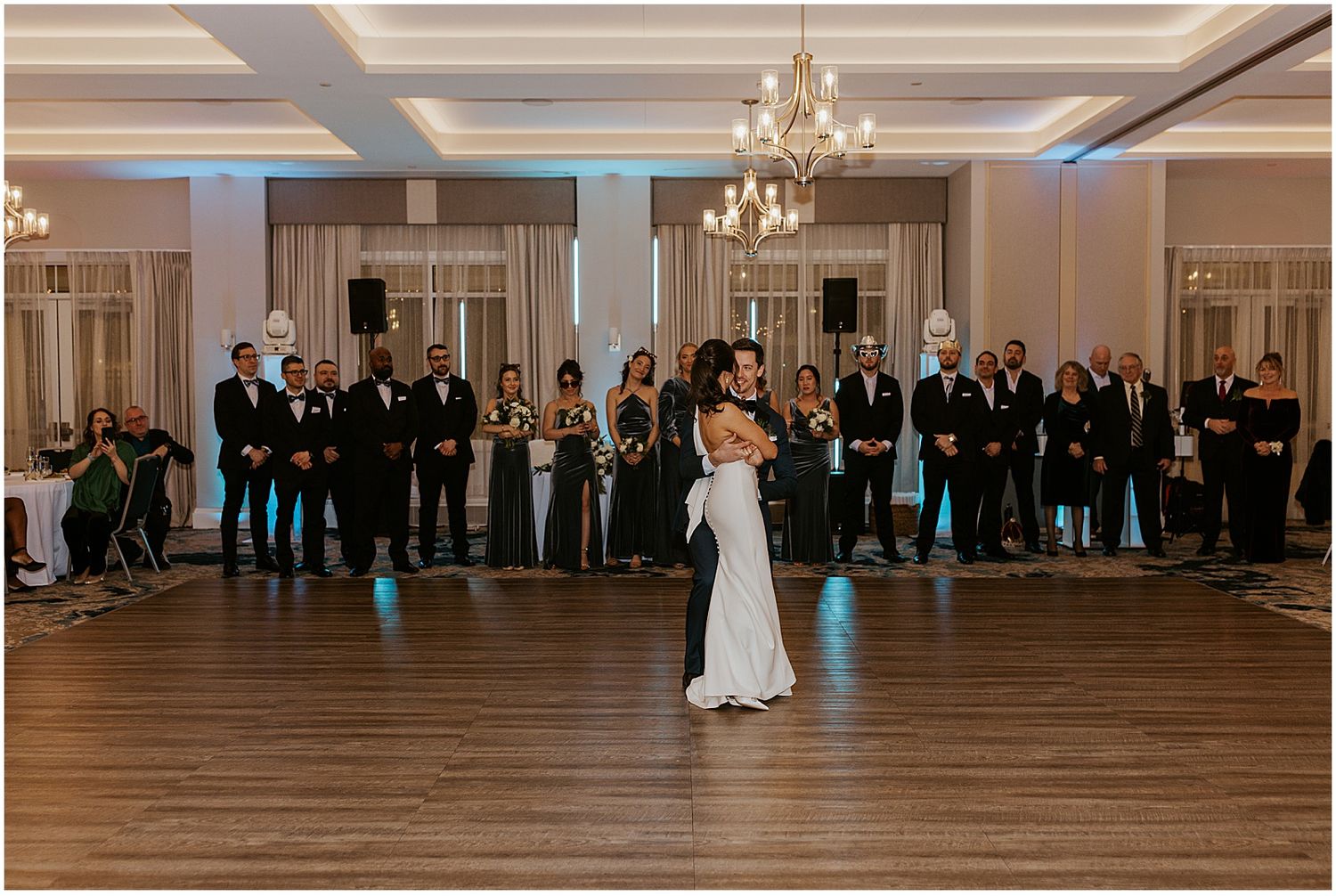 Bride and groom first dance at River Walk Resort Lincoln NH