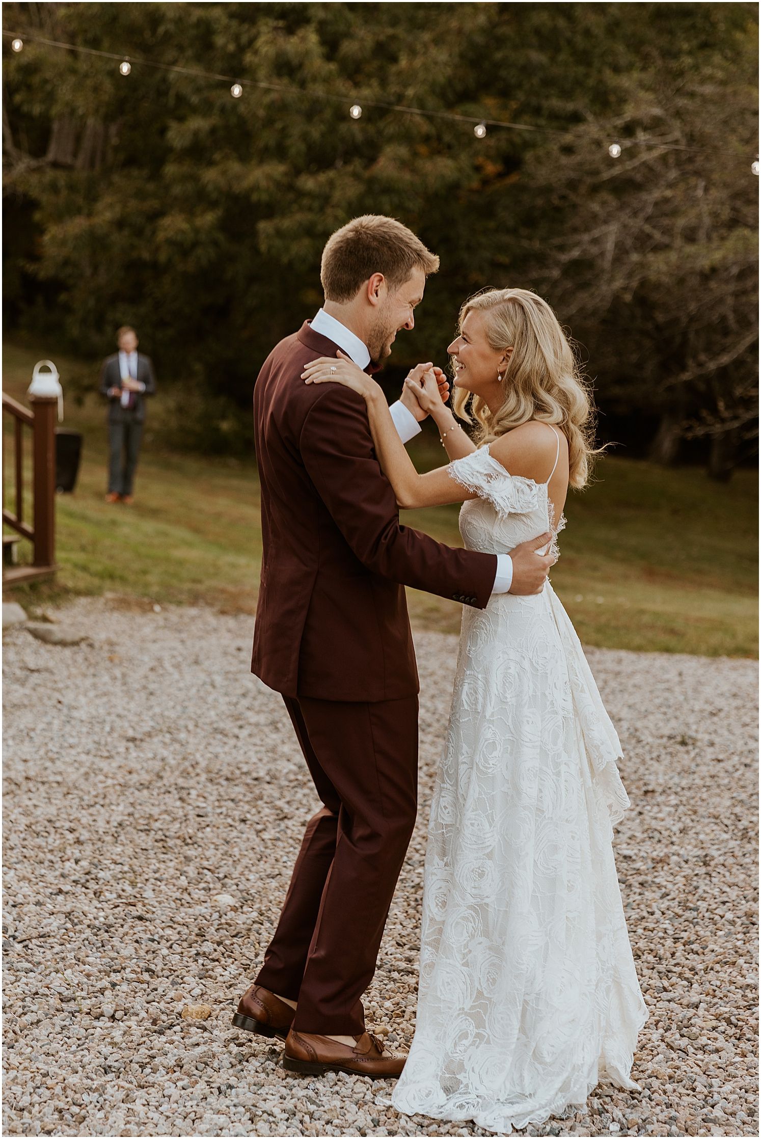 Bride and groom first dance NH micro wedding