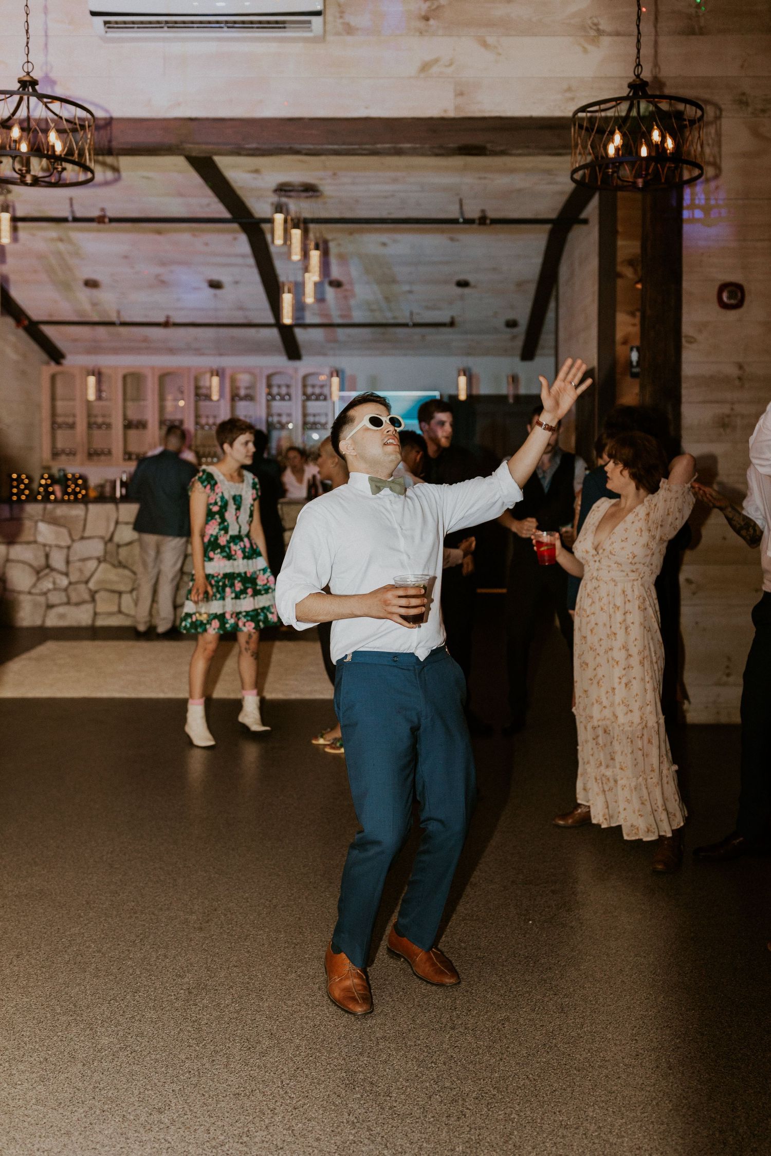 Dancing the night away with friends and family on the dance floor at the Arabella Estate in Buxton Maine.