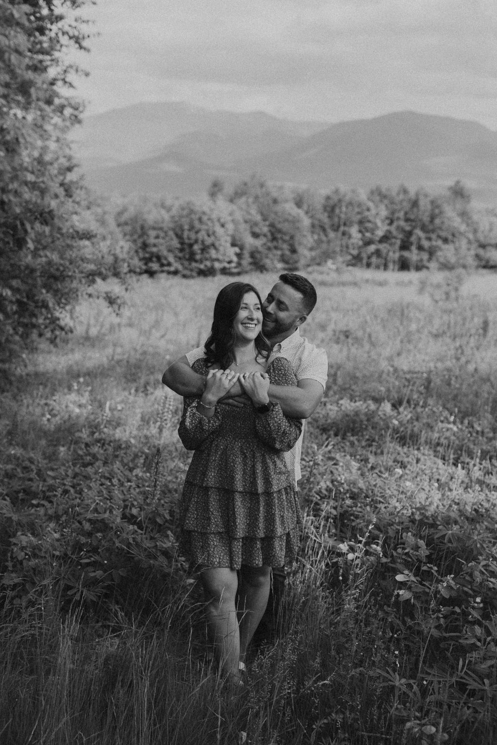 Mountain engagement photos in Sugar Hill NH